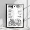 Guns N’ Roses Setlist Poster - BC Place Stadium, Vancouver - October 16th, 2023
