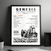 Genesis Setlist Poster - Ziggo Dome, Amsterdam - March 22nd, 2022