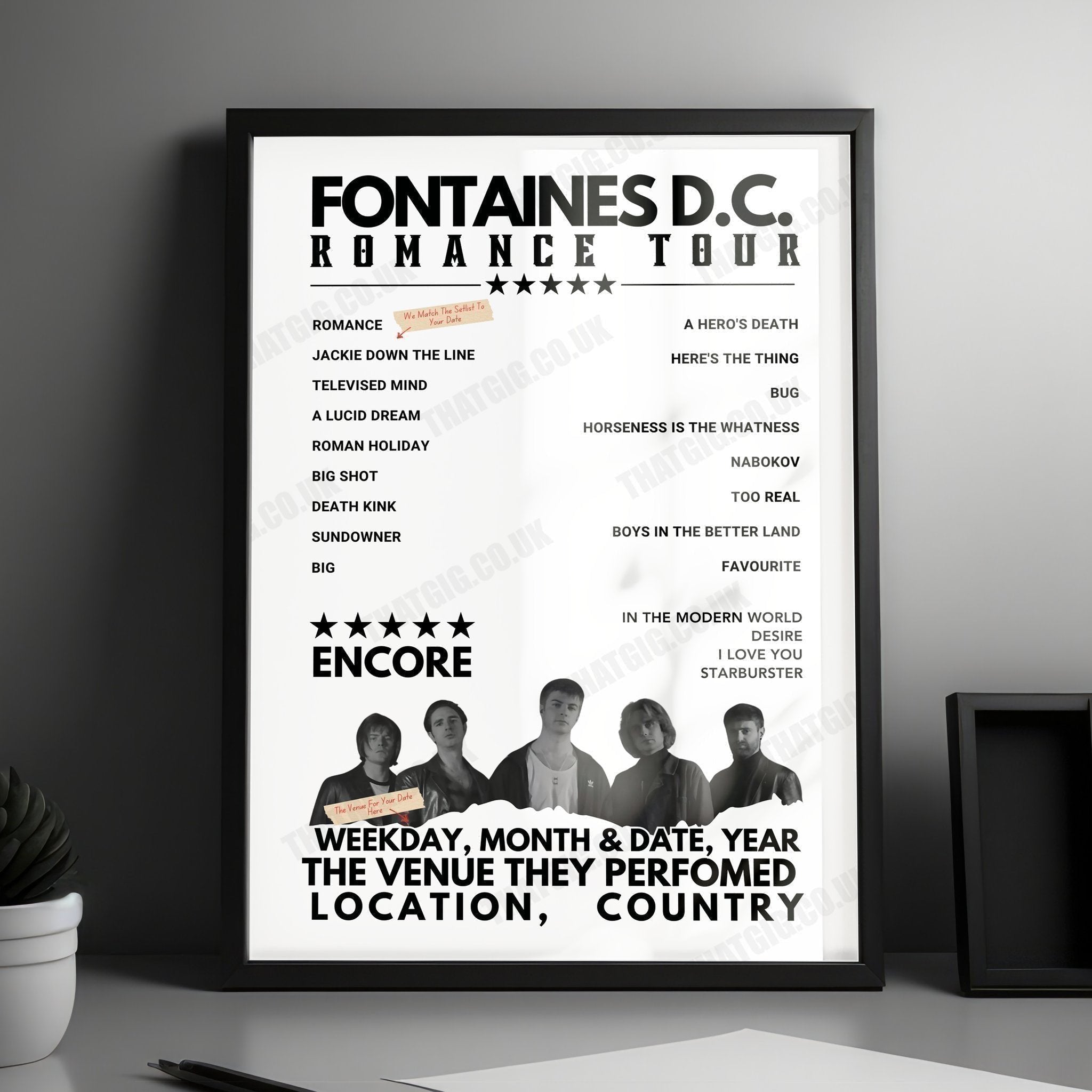 Fontaines D.C. Setlist Poster - 3Arena, Dublin, Ireland - December 7th, 2024
