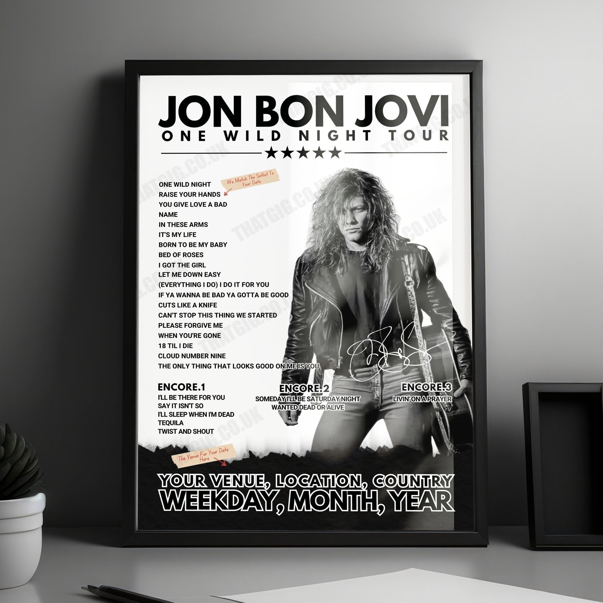 Bon Jovi Setlist Poster - JBJ's Nashville, USA - September 10th, 2024