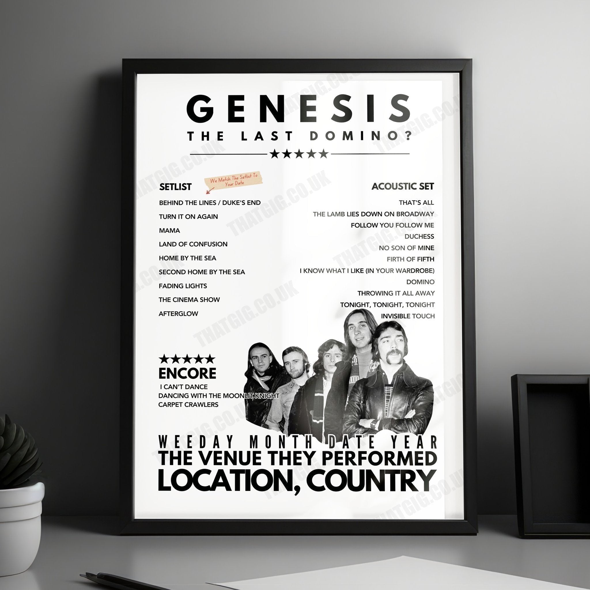 Genesis Setlist Poster - Paris La Défense Arena, Nanterre - March 17th, 2022