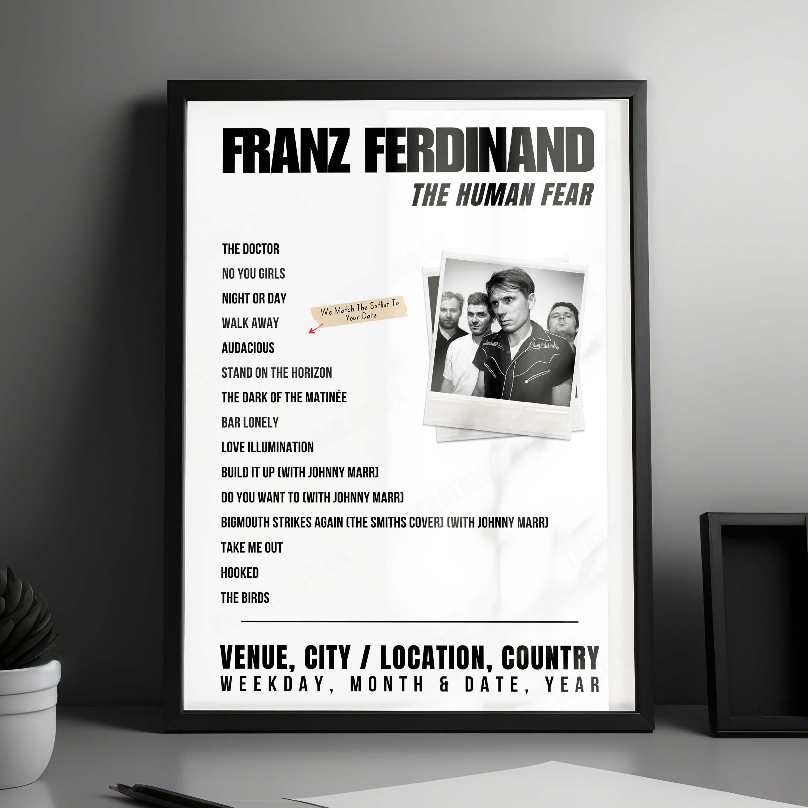 Franz Ferdinand Setlist Poster - TivoliVredenburg Grote Zaal, Utrecht - July 13th, 2025