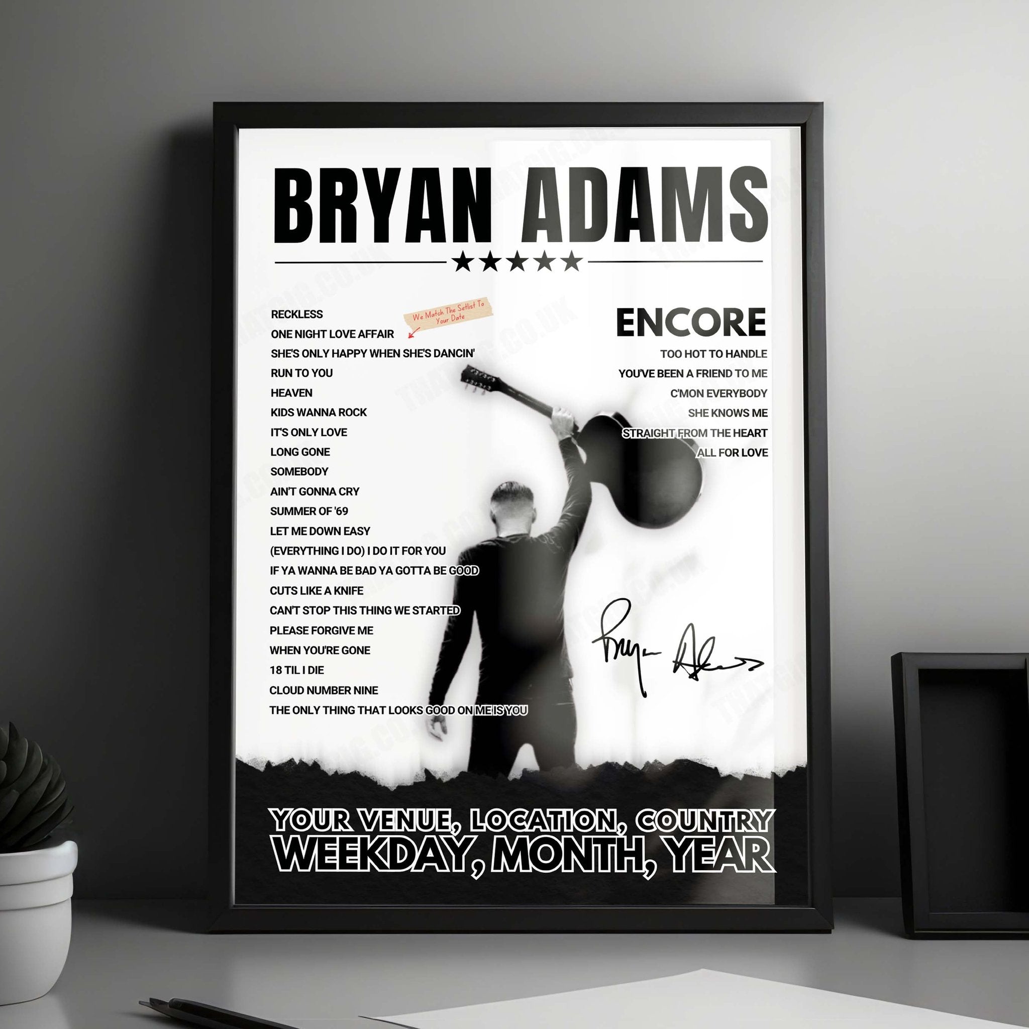 Bryan Adams Setlist Poster - Olympiahalle, Munich - November 4th, 2024
