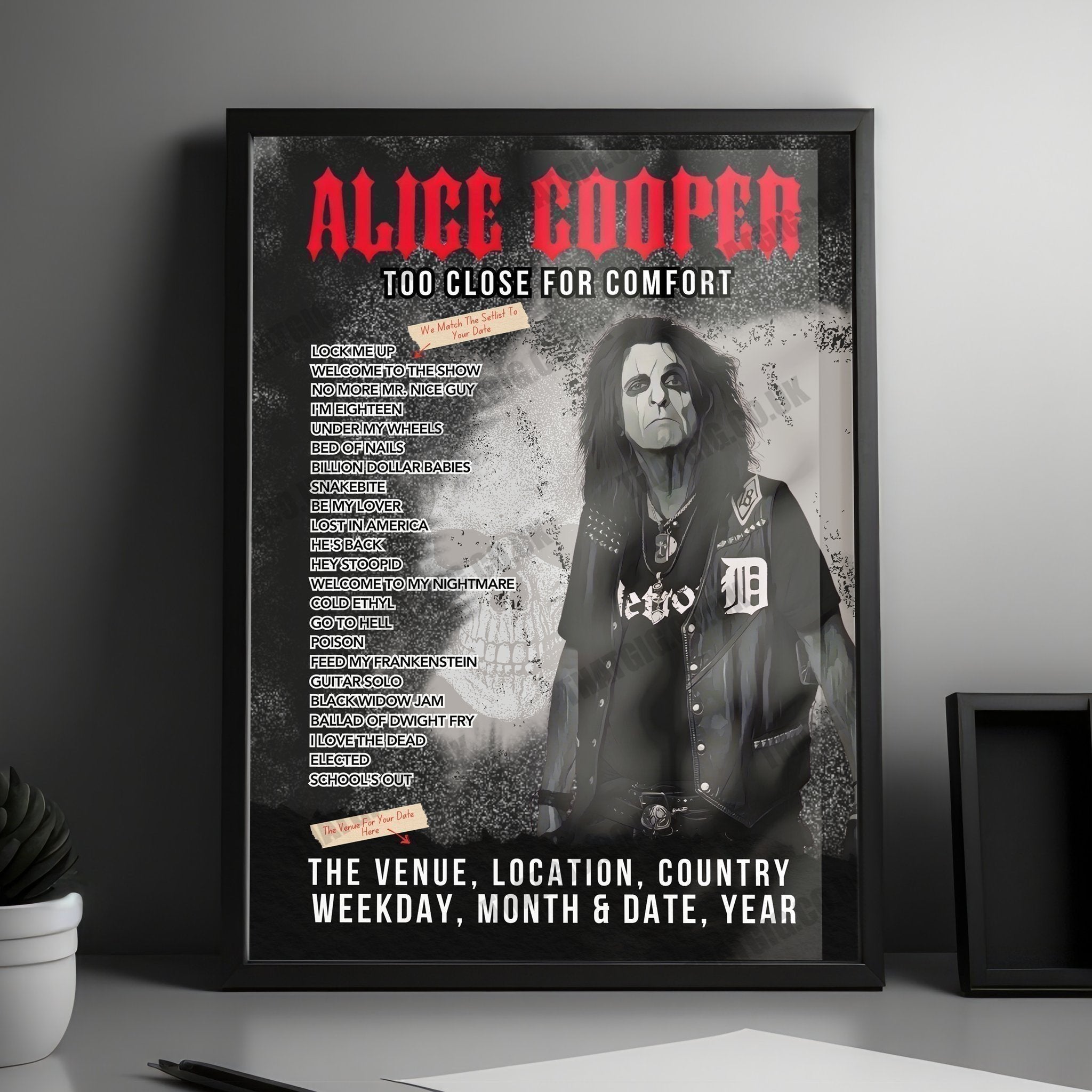 Alice Cooper Setlist Poster - Eventim Apollo, London, England - October 20th, 2024