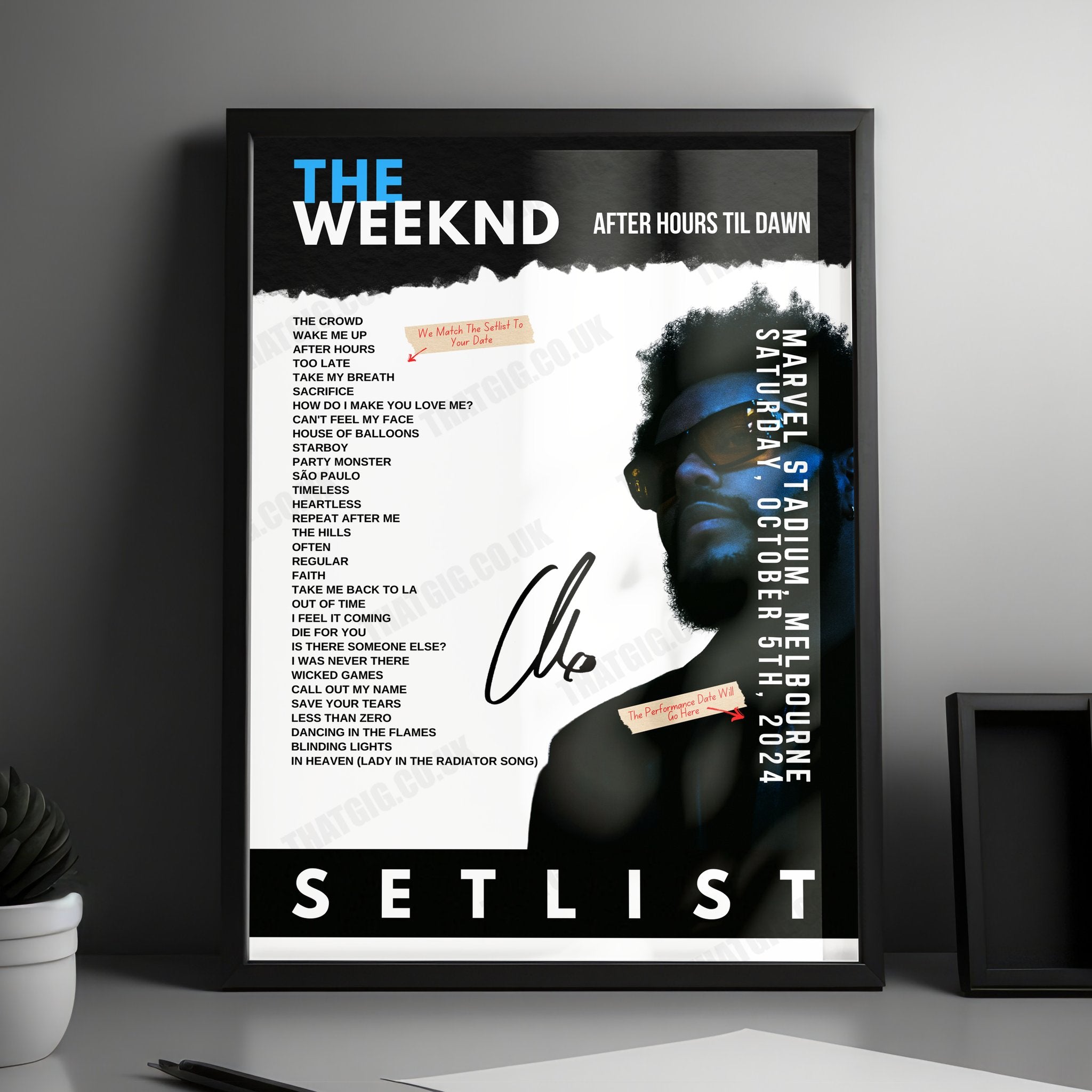 The Weeknd Setlist Poster - Matmut Atlantique, Bordeaux - August 1st, 2023