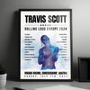 Travis Scott Setlist Poster - Rolling Loud Europe, Magna Racino, Austria - July 7th, 2024