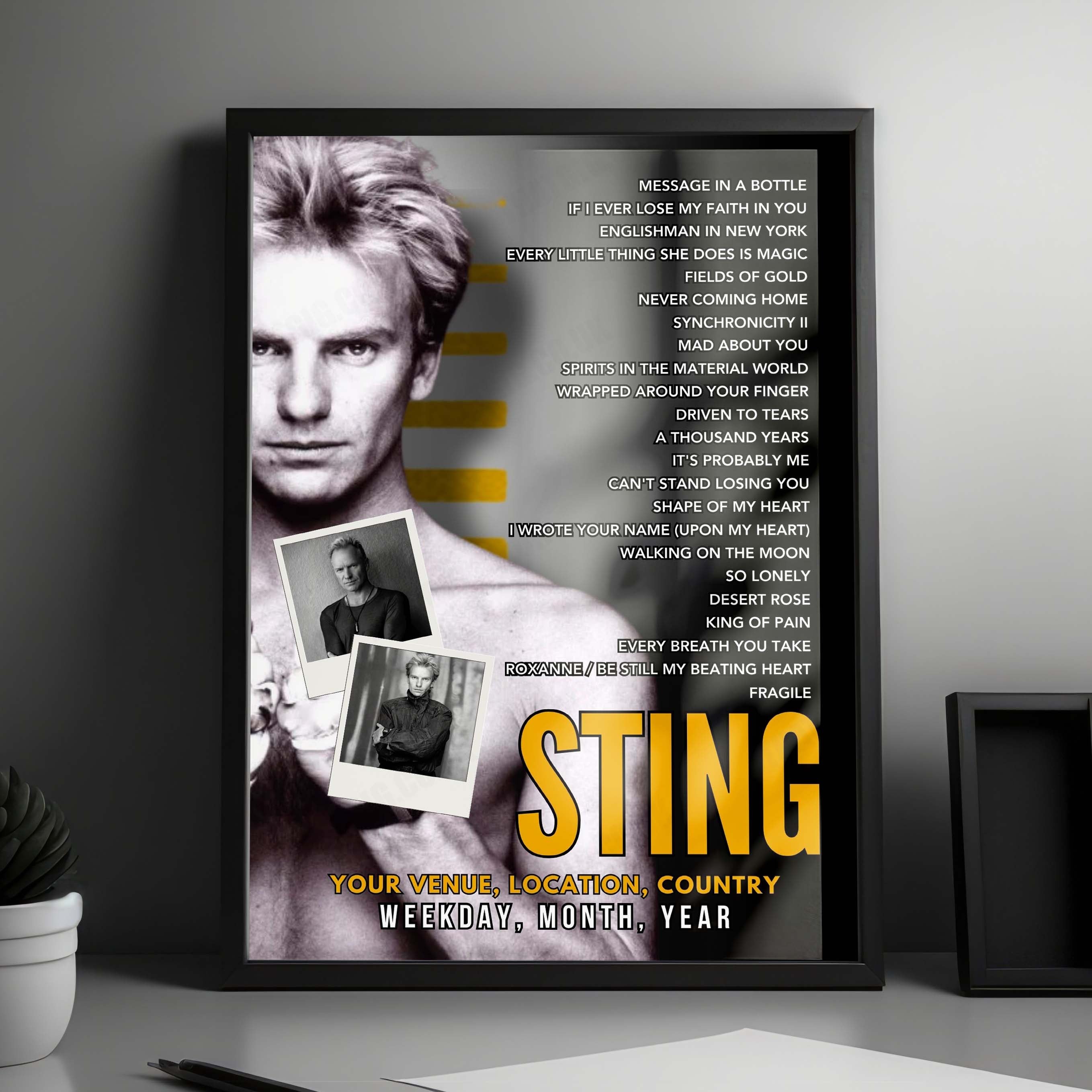 Sting Setlist Poster - Eventim Apollo, London - October 28th, 2025