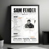 Sam Fender Setlist Poster - Uber Eats Music Hall, Berlin - March 16th, 2025