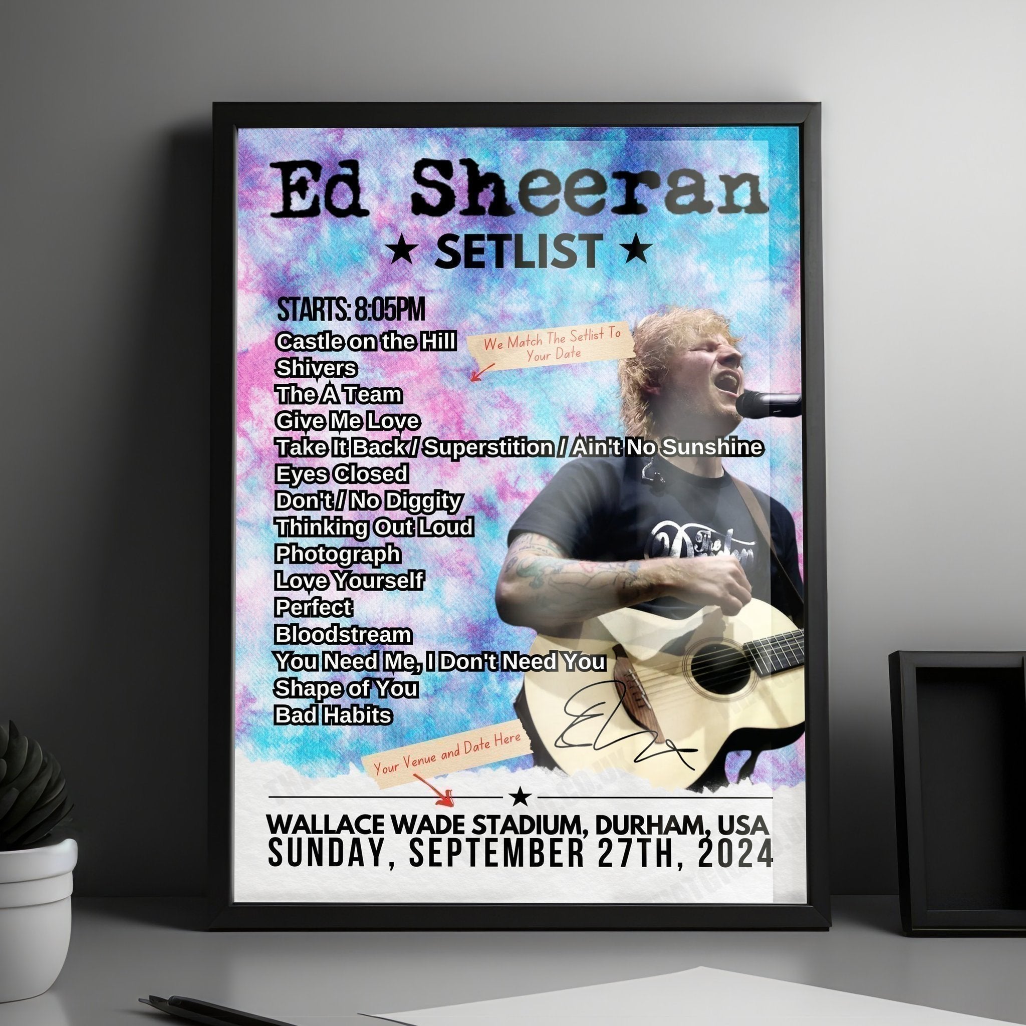 Ed Sheeran Setlist Poster - Wembley Stadium - June 24th, 2022