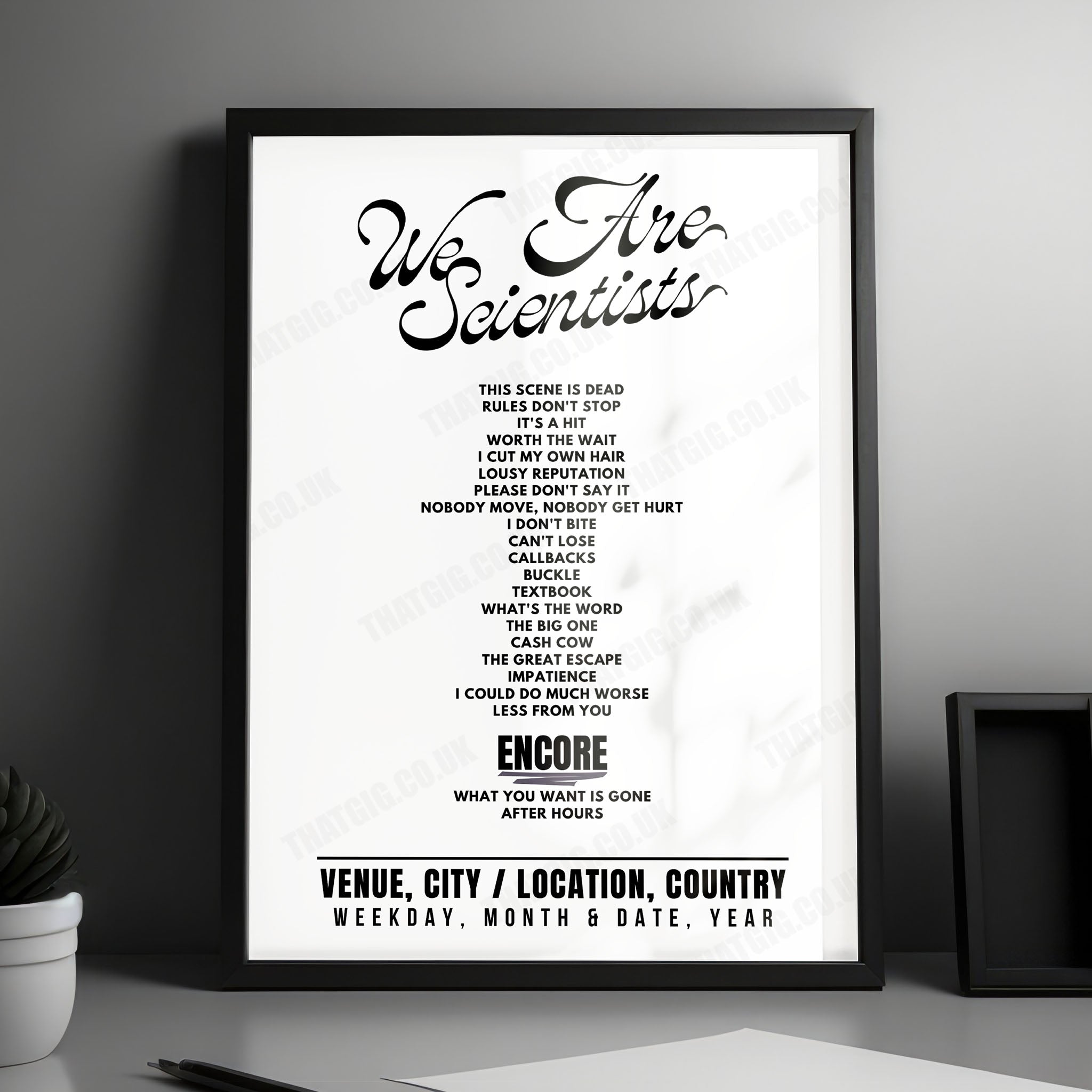 We Are Scientists Setlist Poster - Engine Rooms, Southampton - November 19th, 2024
