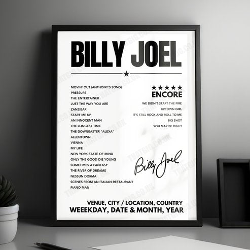 Billy Joel Setlist Poster - Madison Square Garden - June 10th, 2022