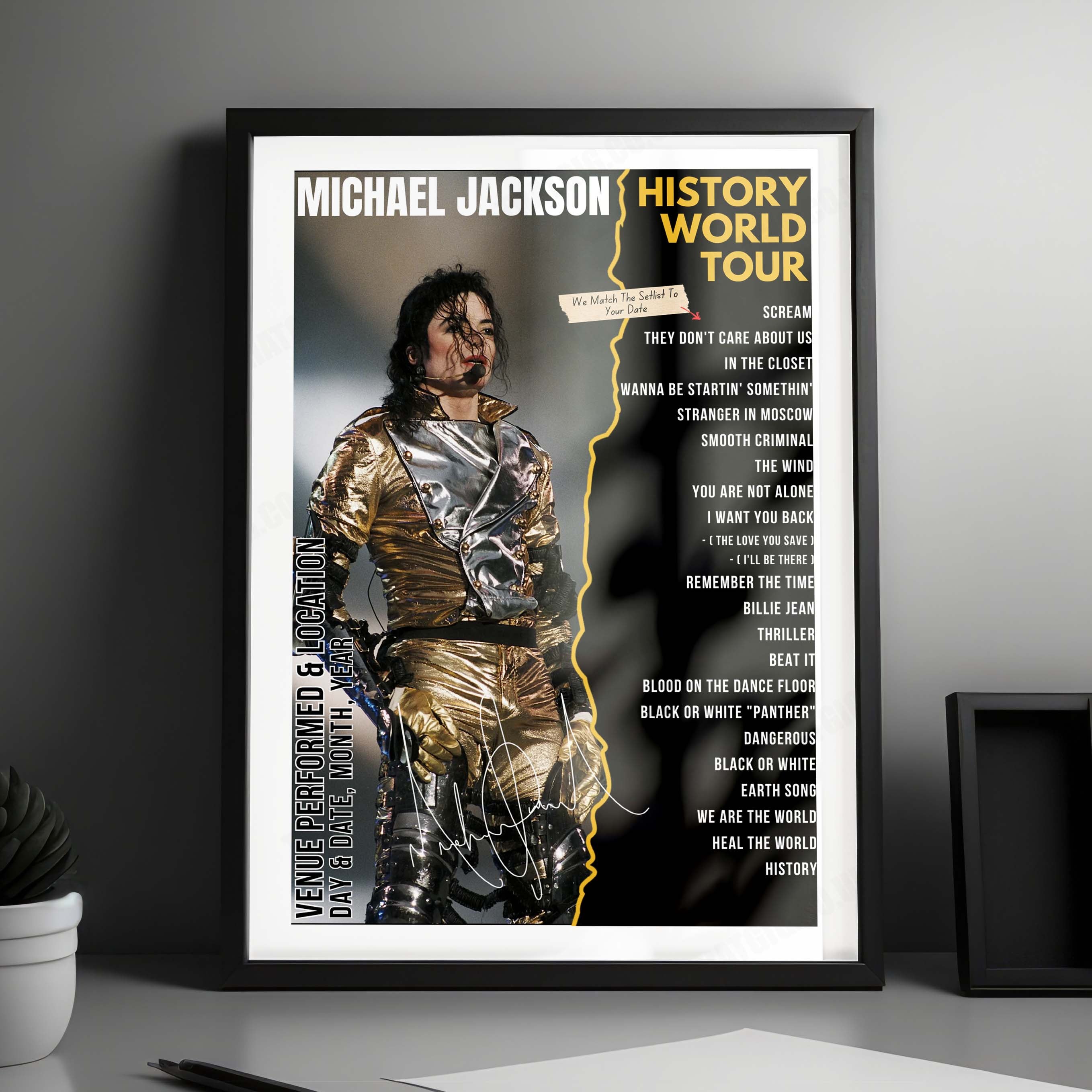 Michael Jackson Setlist Poster - Johannesburg Stadium, South Africa - October 12th, 1997