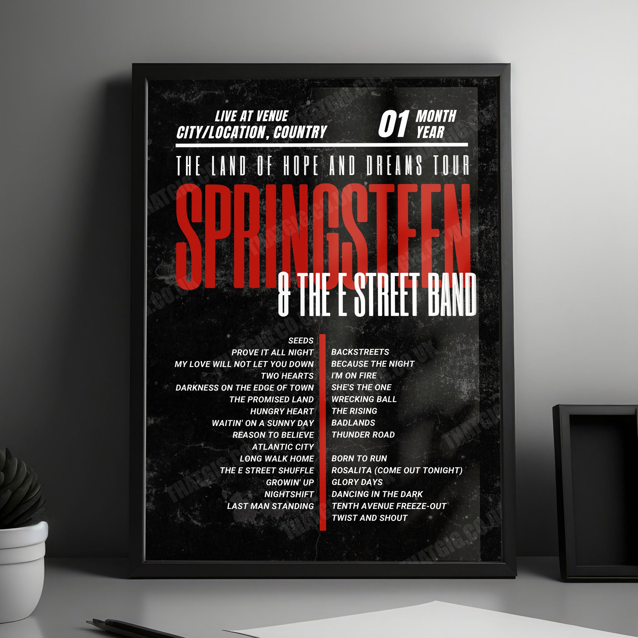 Bruce Springsteen Setlist Poster - Anfield, Liverpool - June 7th, 2025