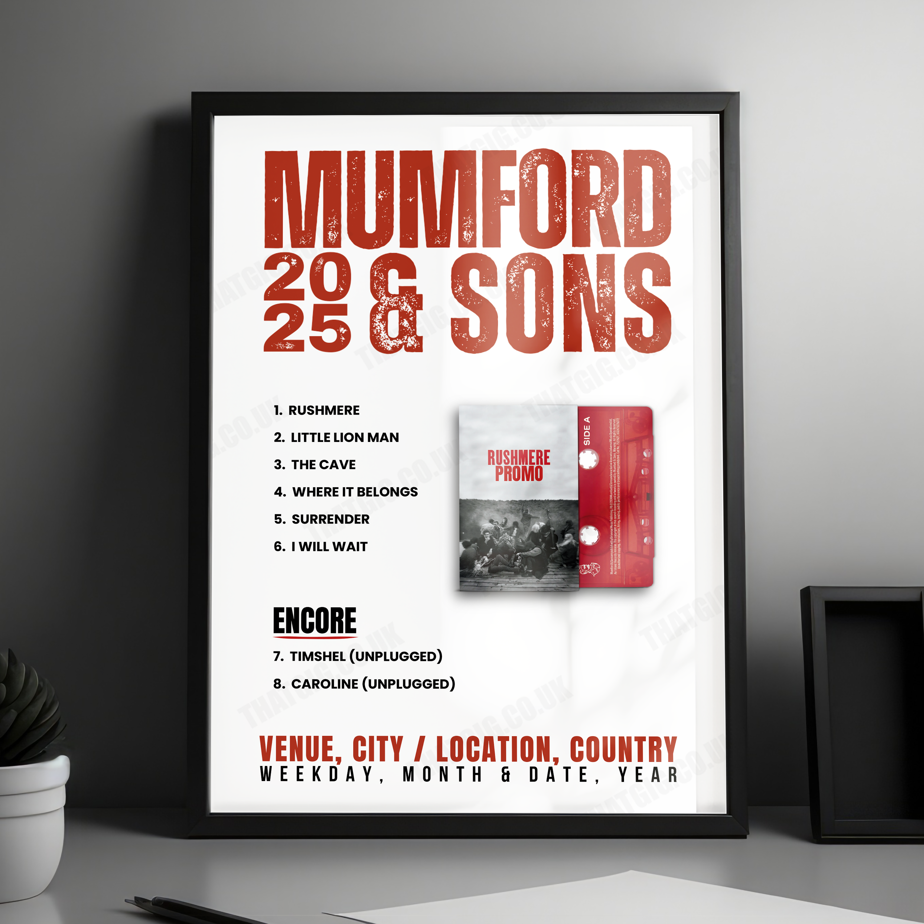 Mumford & Sons Setlist Poster - Capitol Theatre, Port Chester - December 8th, 2022