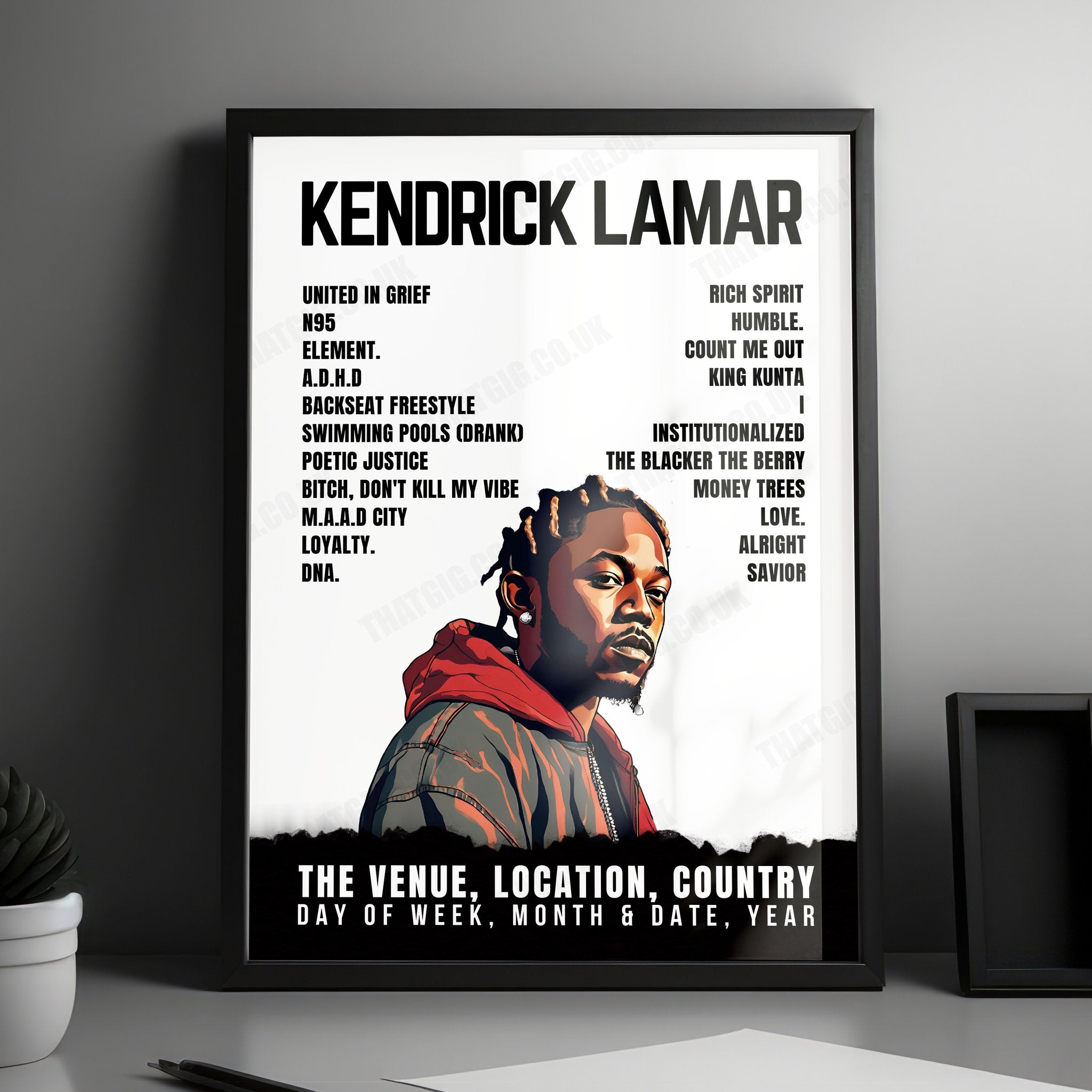 Kendrick Lamar Setlist Poster - Hanns-Martin-Schleyer-Halle, Stuttgart - October 24th, 2022