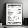 Bruce Springsteen Setlist Poster - Los Angeles Sports Arena, Los Angeles - October 26th, 1984