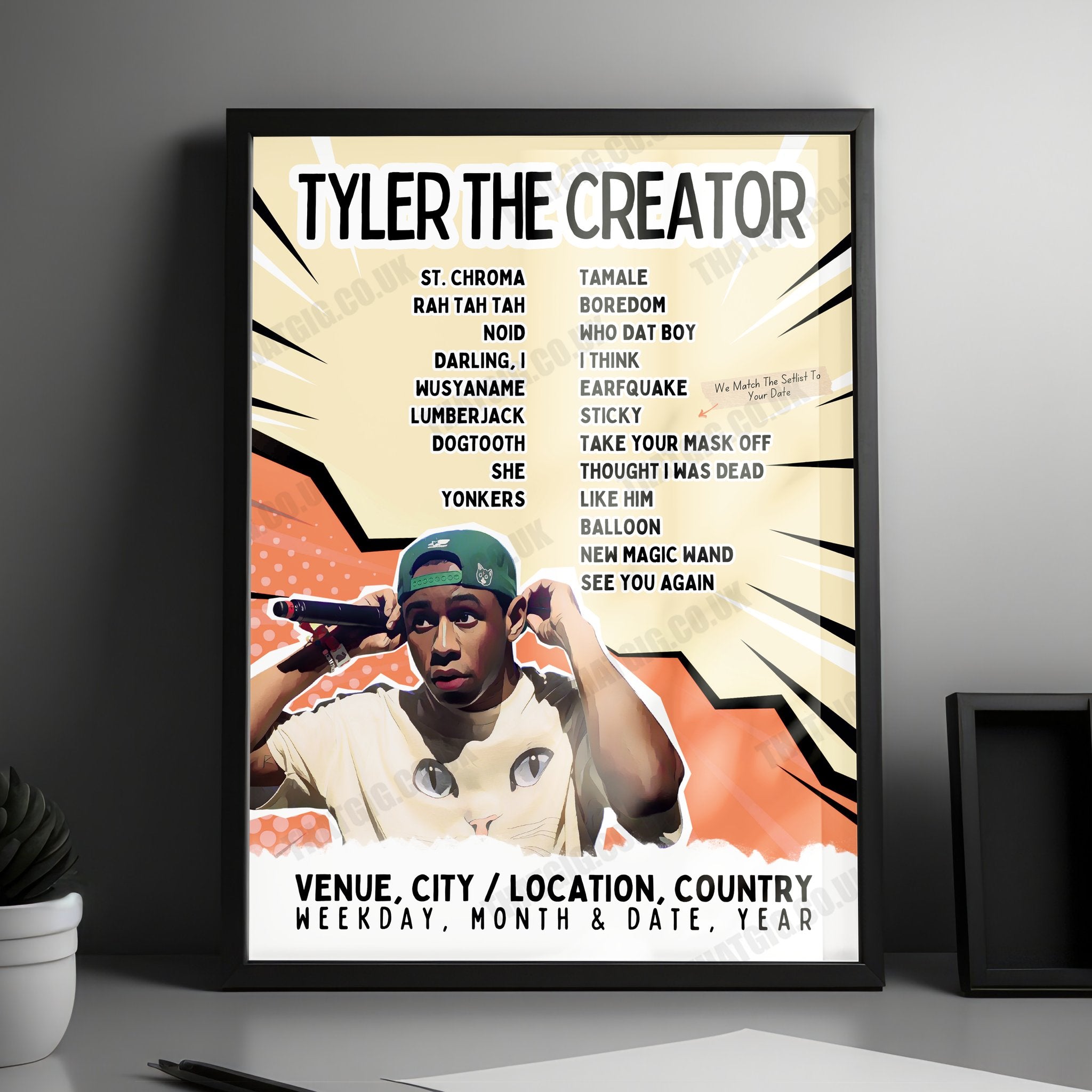 Tyler, The Creator Setlist Poster - The O2 Arena, London - May 19th, 2025