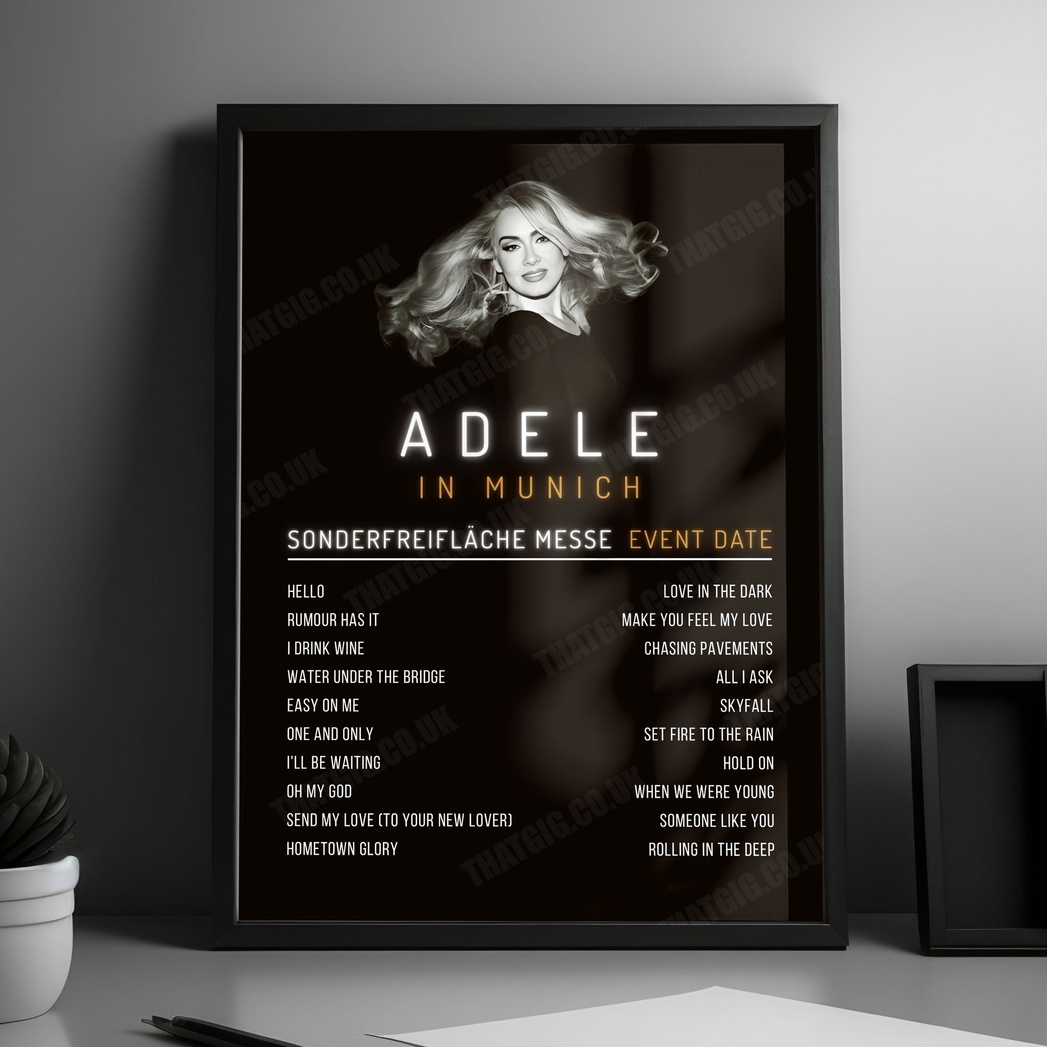 Adele Setlist Poster - Sonderfreifläche Messe, Munich - August 24th, 2024