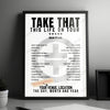 Take That Setlist Poster - AO Arena Manchester - May 9th, 2024