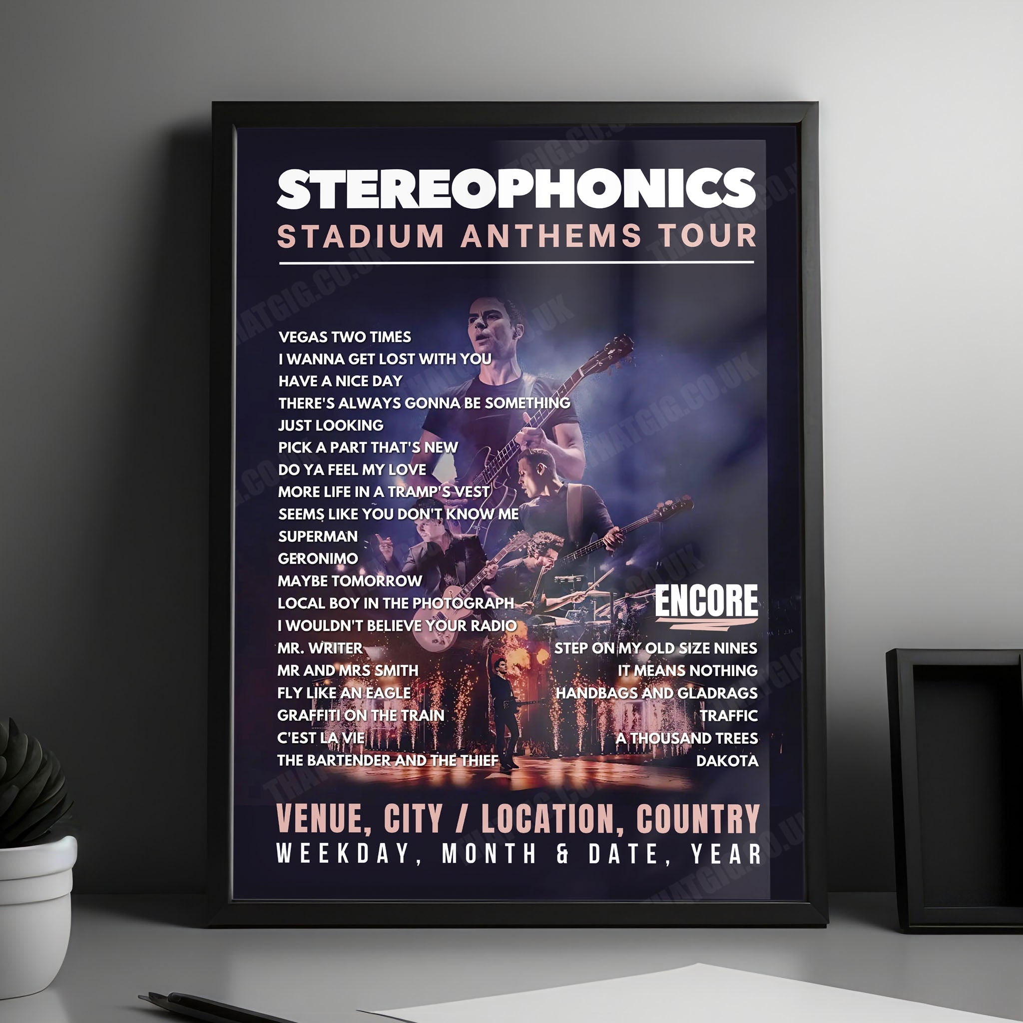 Stereophonics Setlist Poster - La Prairie de Kerampuilh, Carhaix-Plouguer - July 19th, 2025