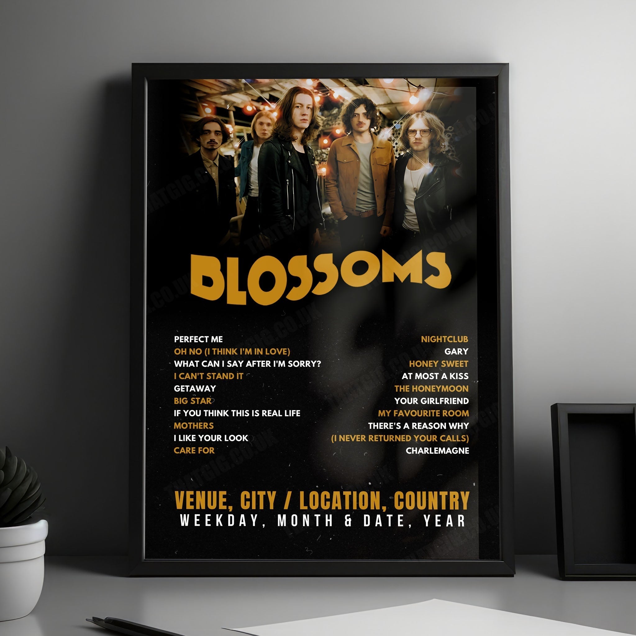 Blossoms Setlist Poster - DIECAST, Manchester - December 11th, 2024