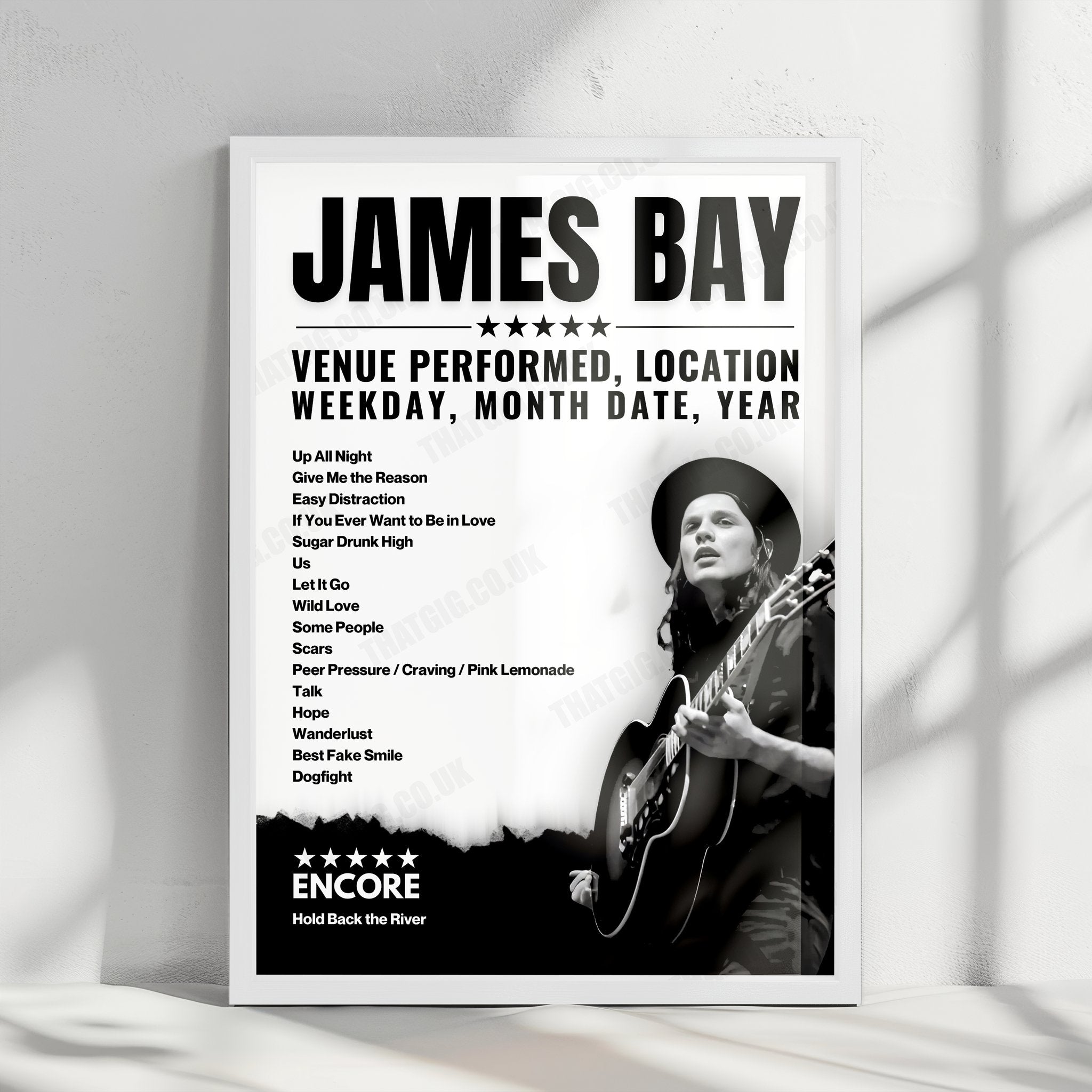 James Bay Setlist Poster - Razzmatazz, Barcelona - November 2nd, 2022