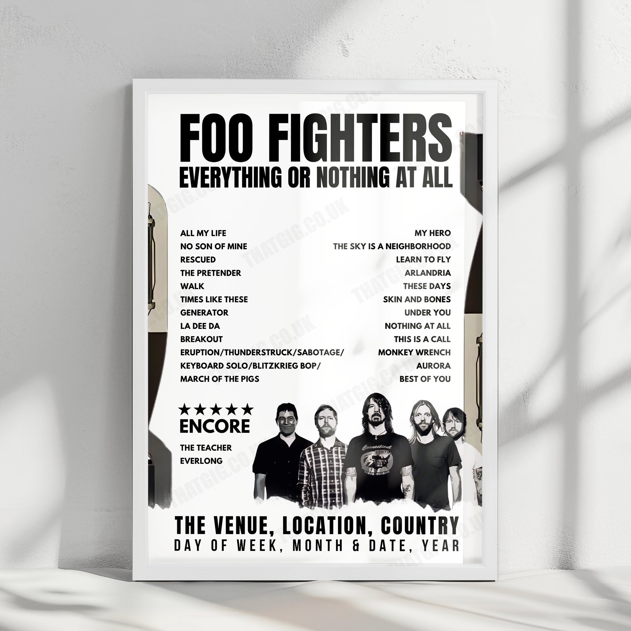 Foo Fighters Setlist Poster - Central Park, Atlanta - May 5th, 2024