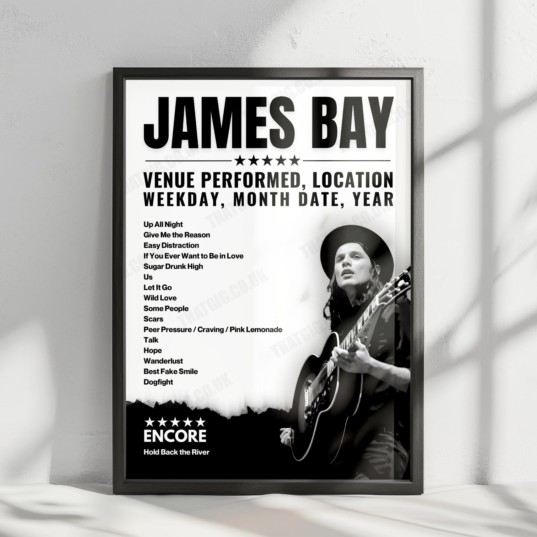 James Bay Setlist Poster - O2 Forum Kentish Town, London - May 4th, 2022