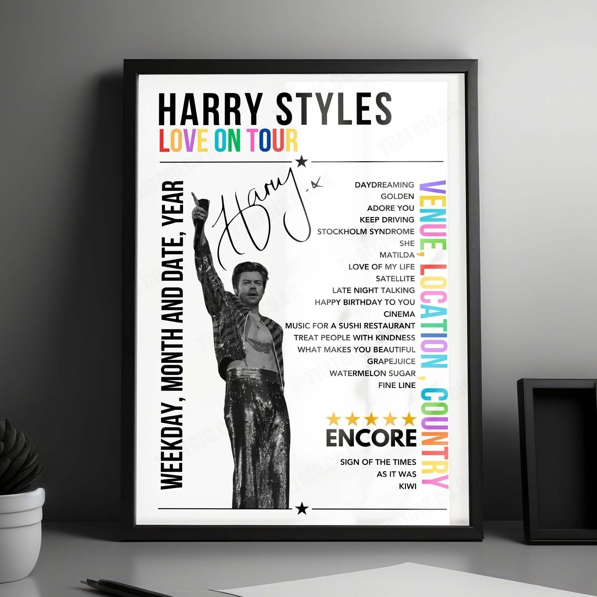 Harry Styles Setlist Poster - Wembley Stadium, London - June 17th, 2023