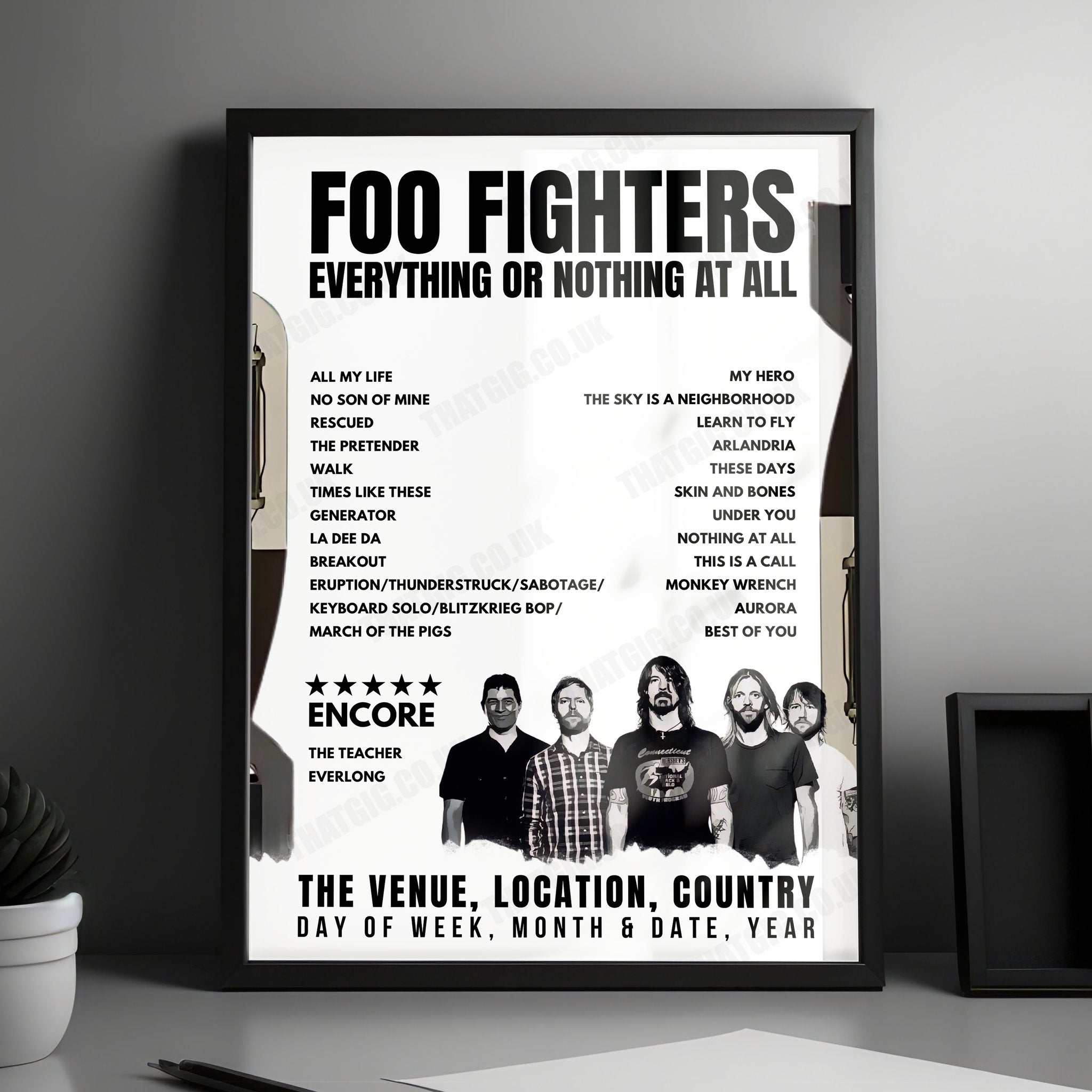Foo Fighters Setlist Poster - Villa Park, Birmingham - June 27th, 2024