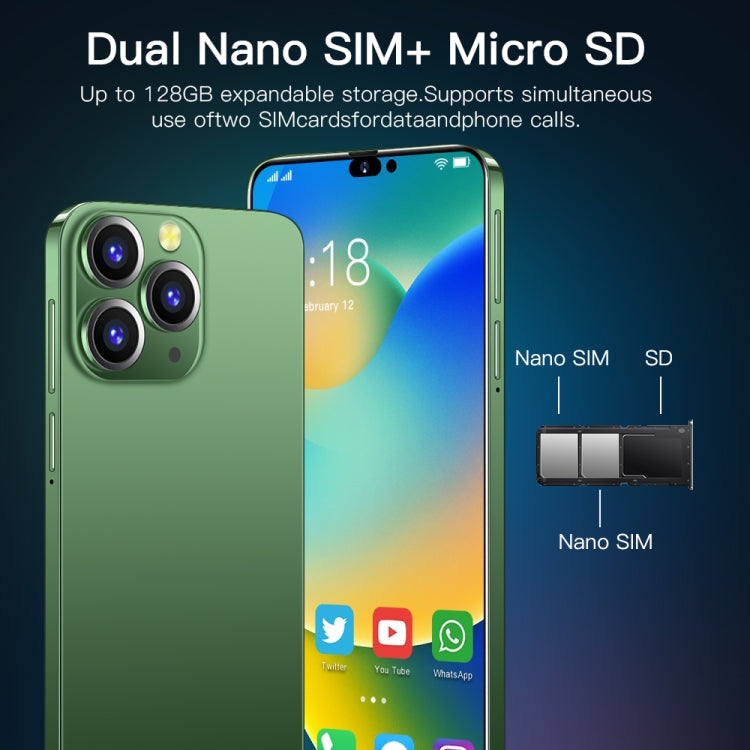 Face Identification, Android 10 MTK6737 Quad Core, Network: 4G, i14 Pro Max N86 2GB+16GB