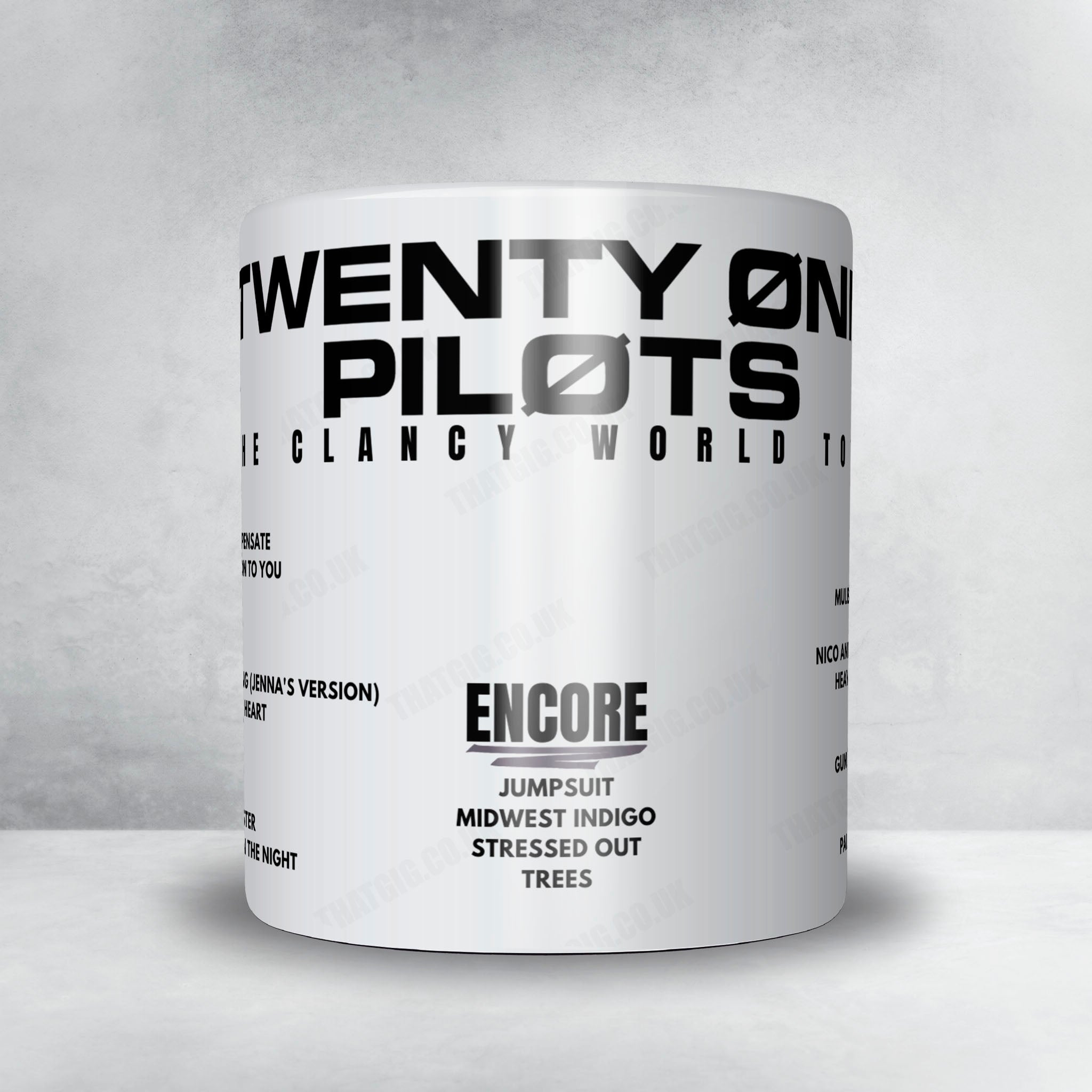 twenty one pilots Setlist Mug - Rod Laver Arena, Melbourne - November 19th, 2024