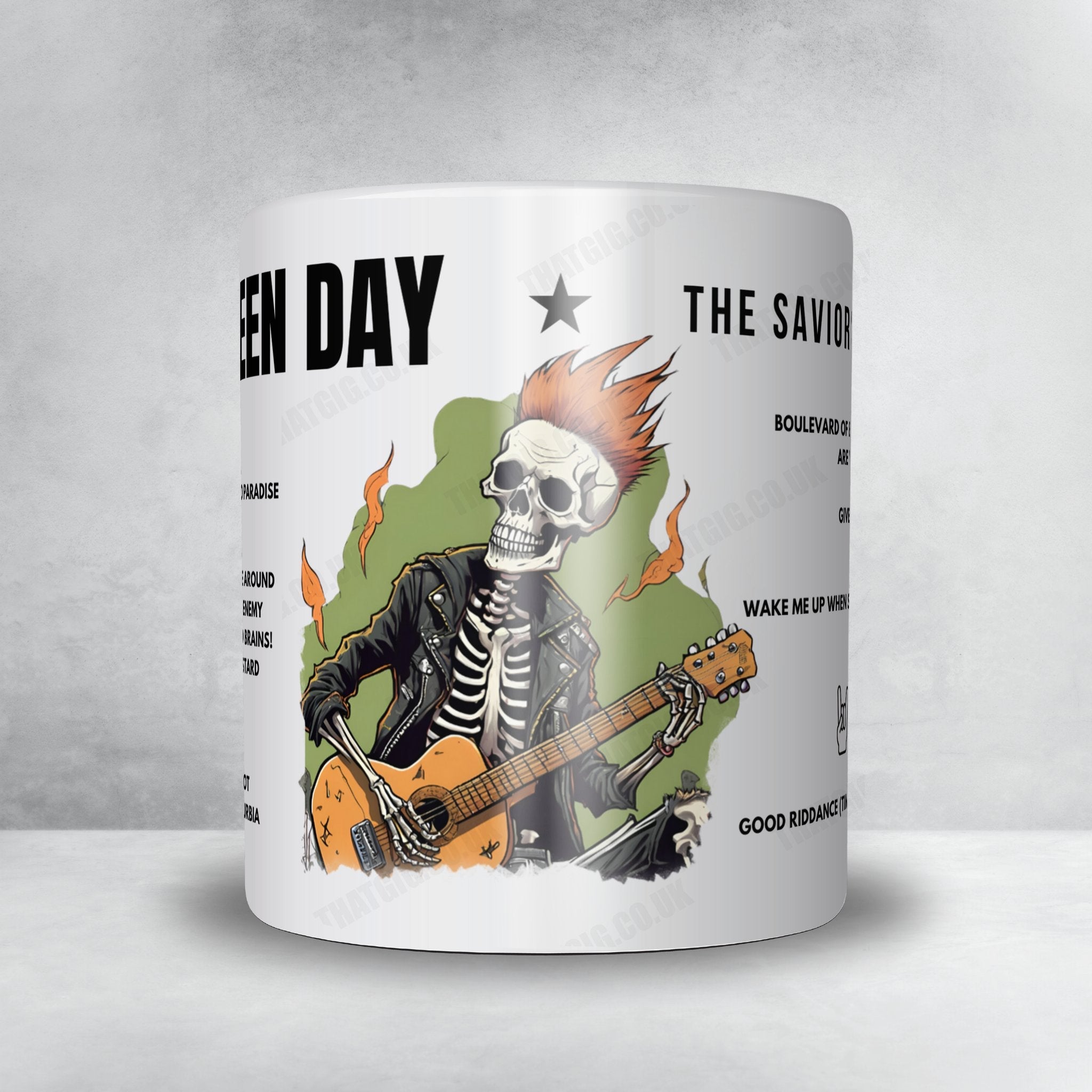 Green Day Setlist Mug - PNC Music Pavilion, Charlotte - August 26th, 2024