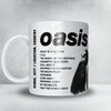 Oasis Setlist Mug - Aberdeen Exhibition and Conference Centre, Aberdeen - November 1st, 2008