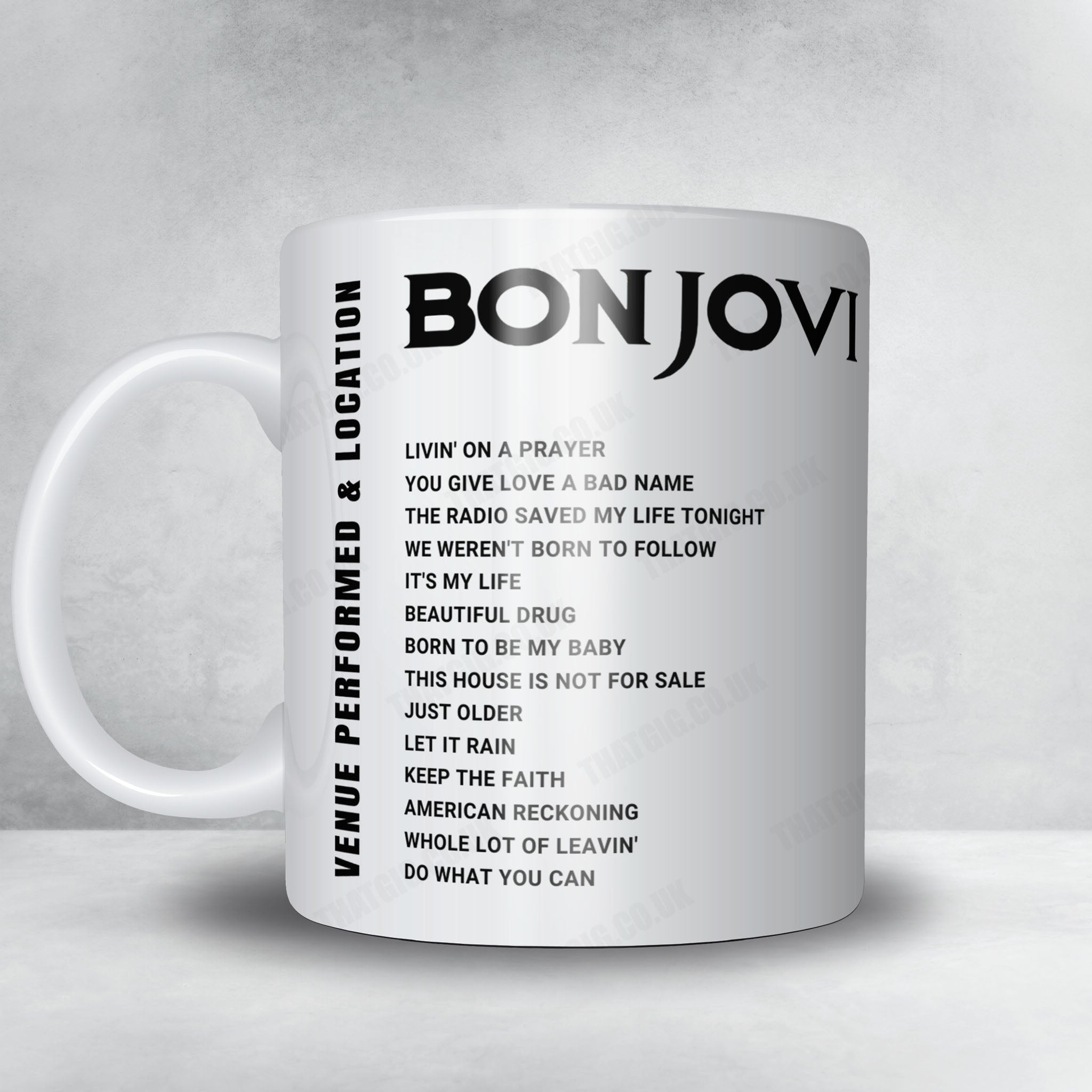 Bon Jovi Setlist Mug - Toyota Center, Houston - April 26th, 2022