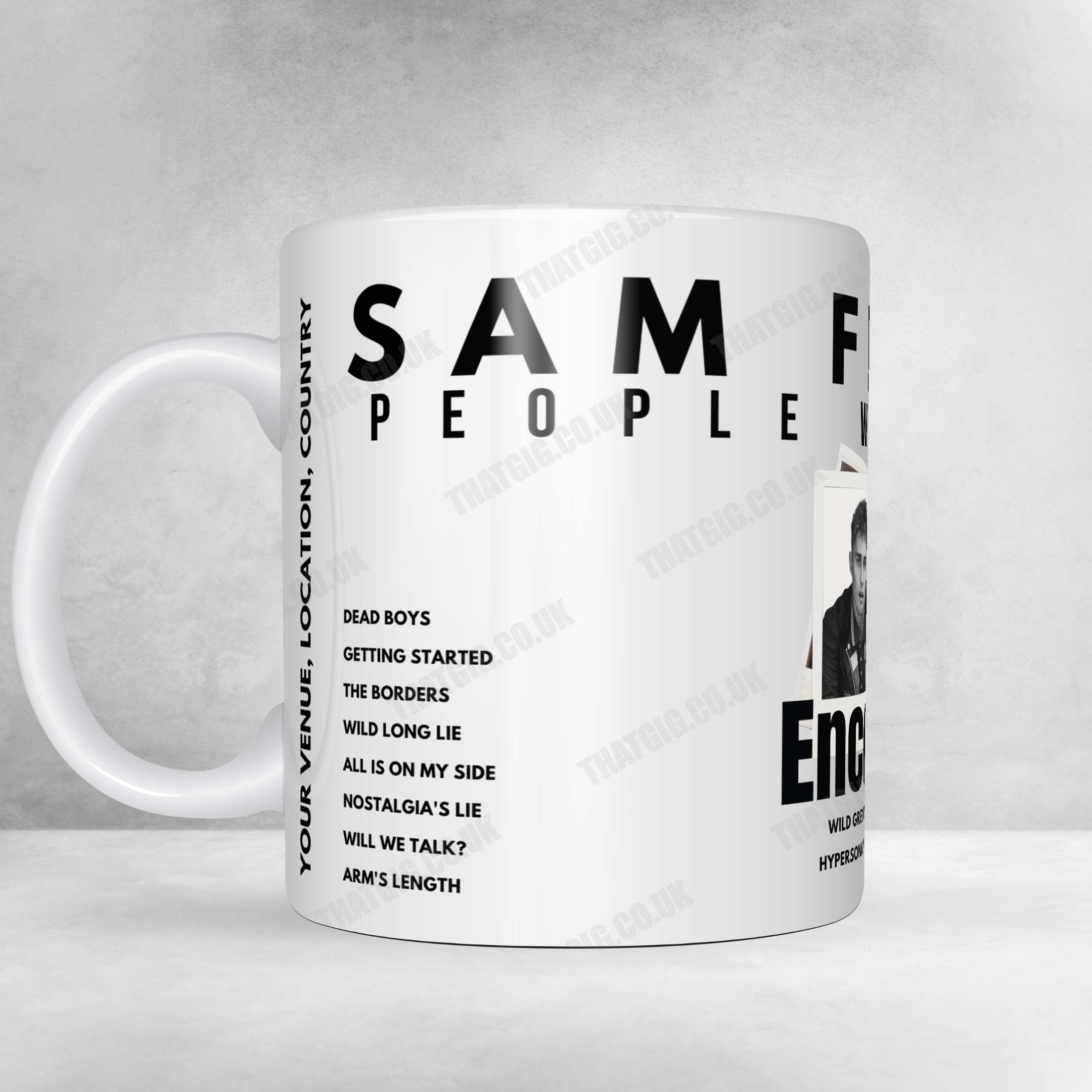 Sam Fender Setlist Mug - Glasgow Green, Glasgow - July 8th, 2023
