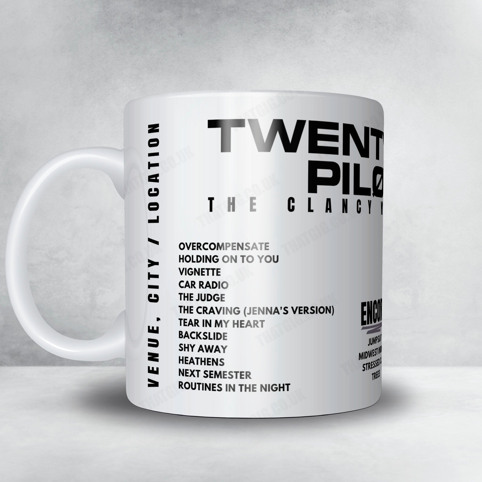 twenty one pilots Setlist Mug - Accor Arena, Paris - May 2nd, 2025