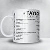 Taylor Swift Setlist Mug - Raymond James Stadium, Tampa - April 14th, 2023