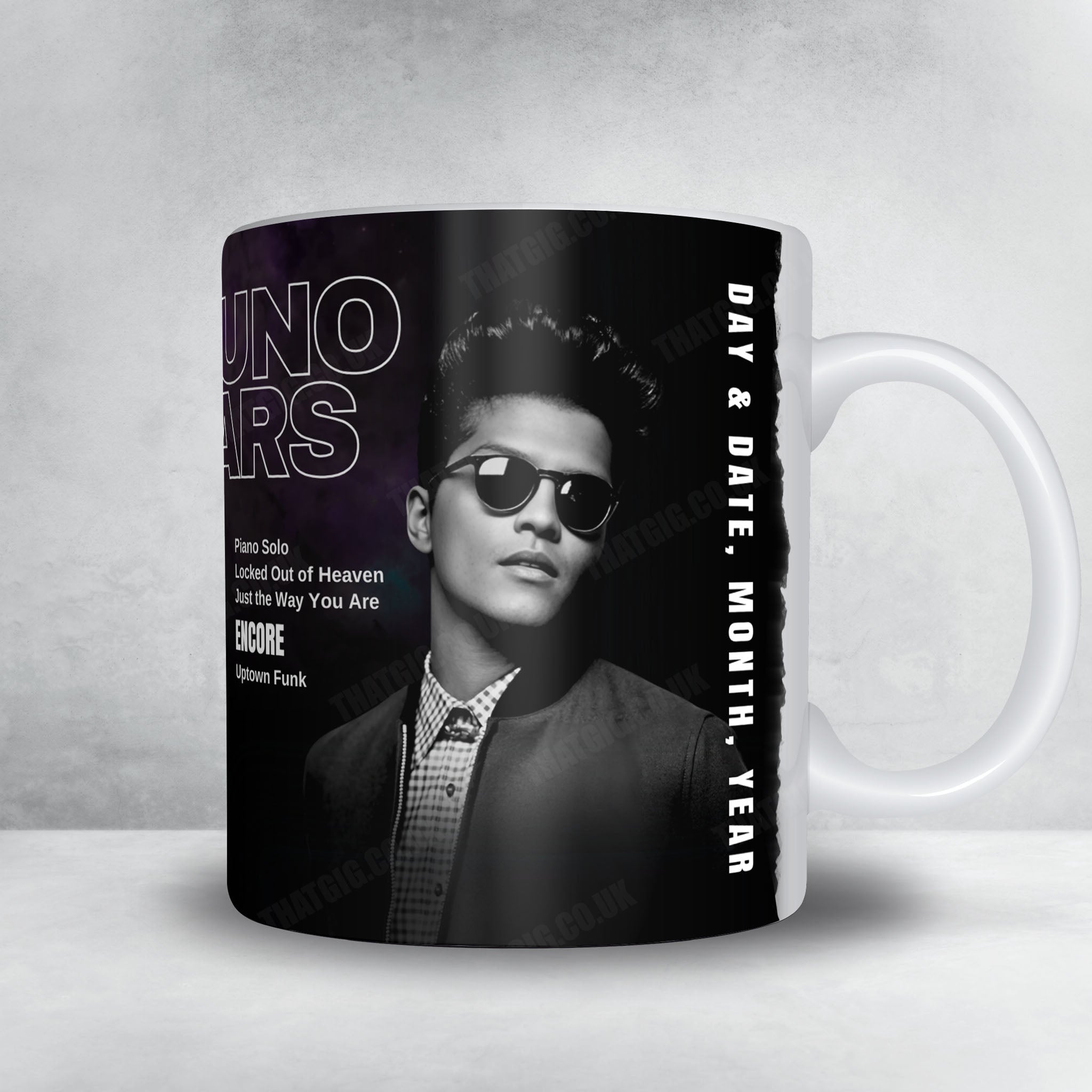 Bruno Mars Setlist Mug - Dolby Live at Park MGM, Las Vegas - December 27th, 2024
