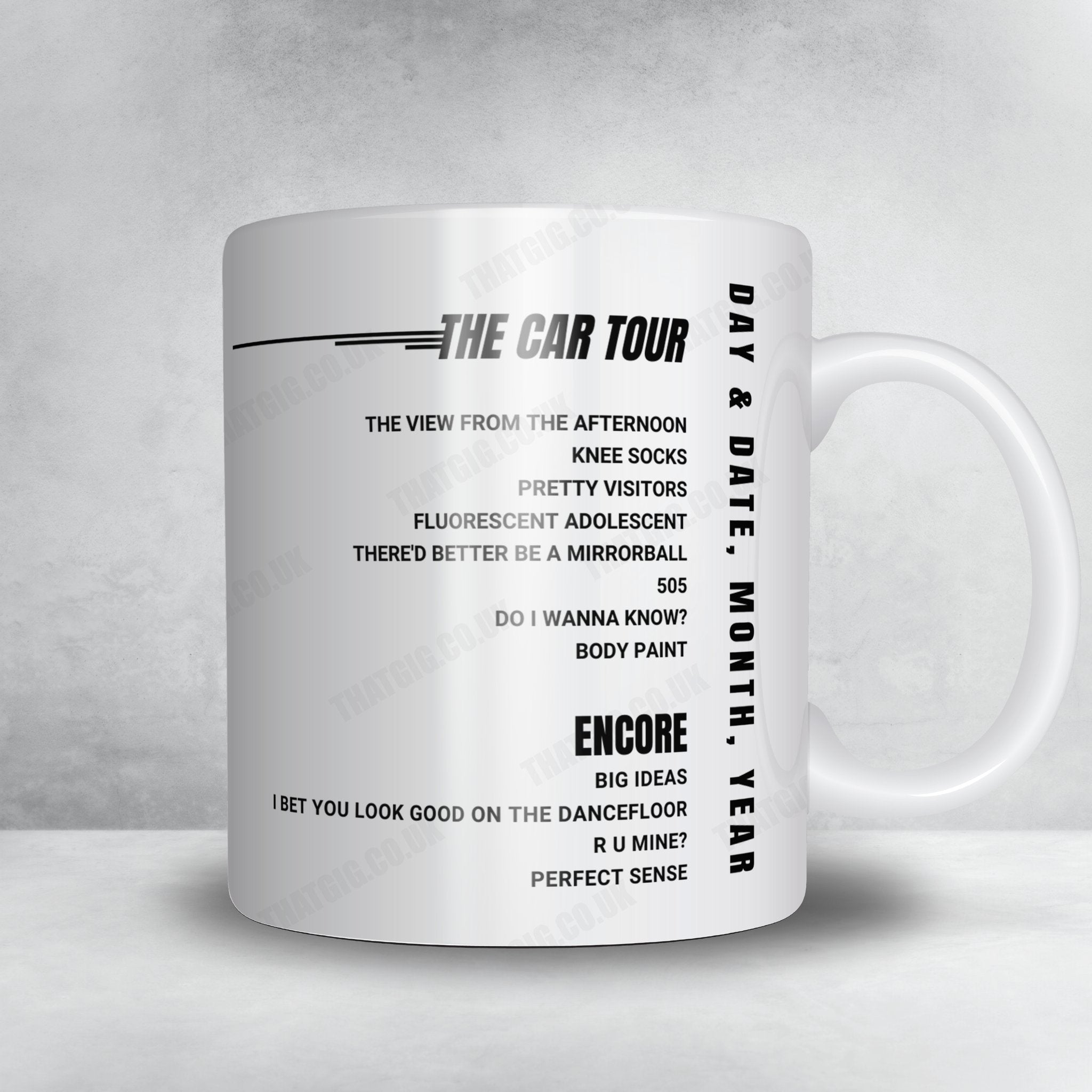 Arctic Monkeys Setlist Mug - Zorlu Center PSM, Istanbul - August 9th, 2022