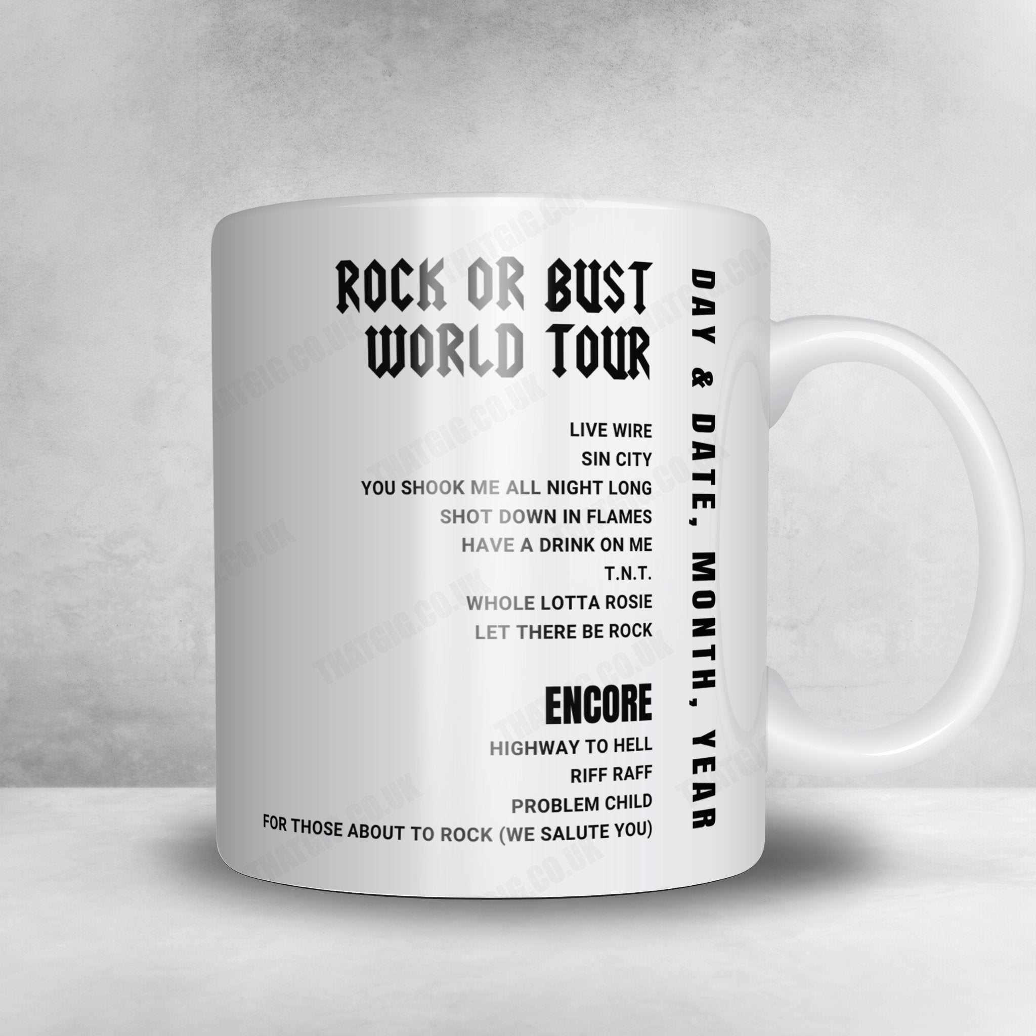 AC/DC Setlist Mug - ANZ Stadium, Sydney - November 4th, 2015