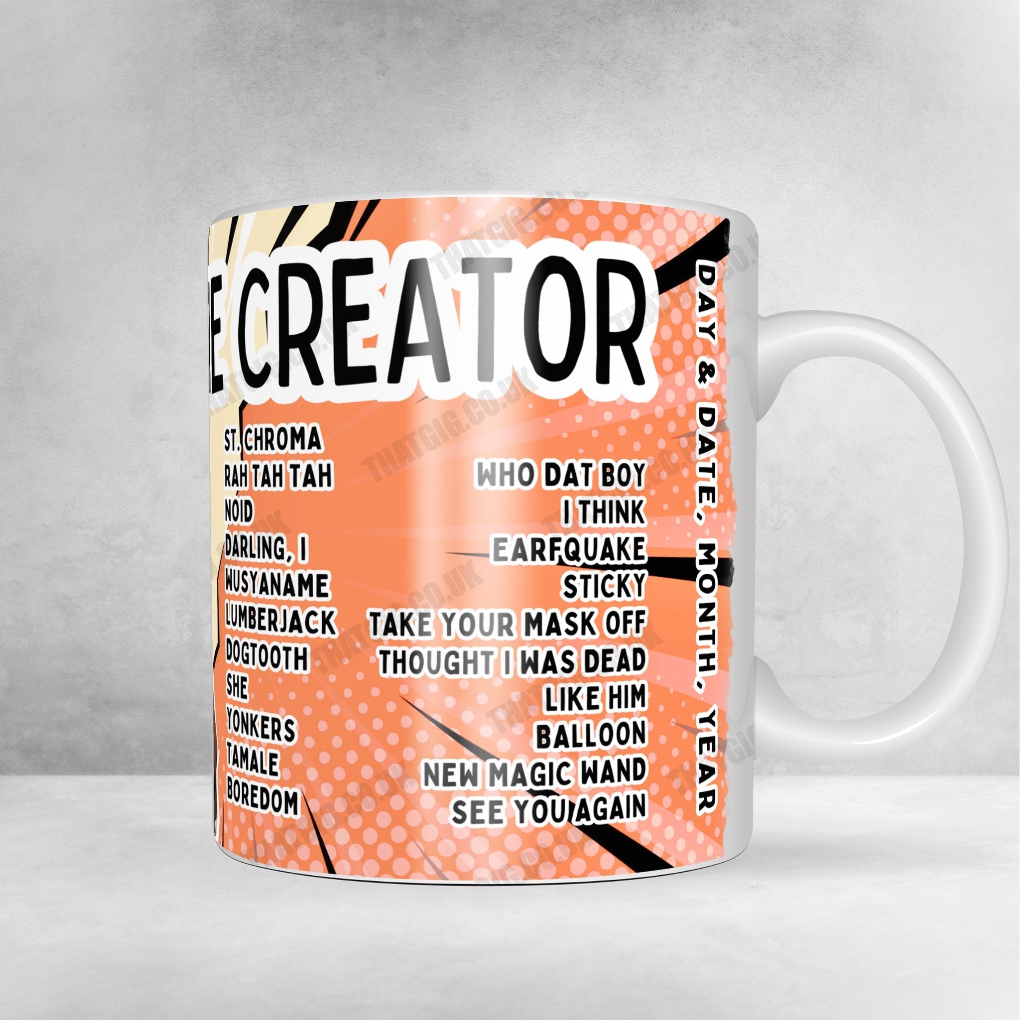 Tyler, The Creator Setlist Mug - Utilita Arena Birmingham, Birmingham - May 17th, 2025