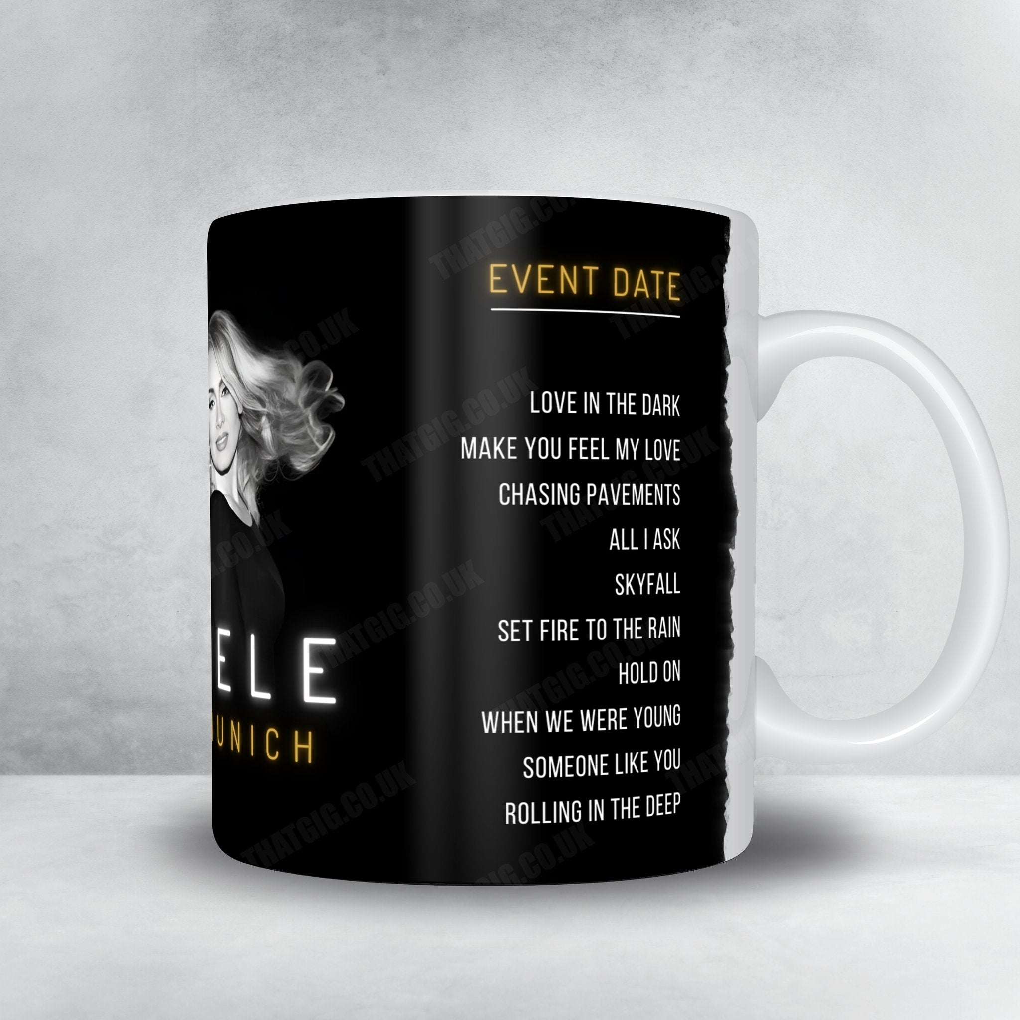 Adele Setlist Mug - Sonderfreifläche Messe, Munich - August 9th, 2024
