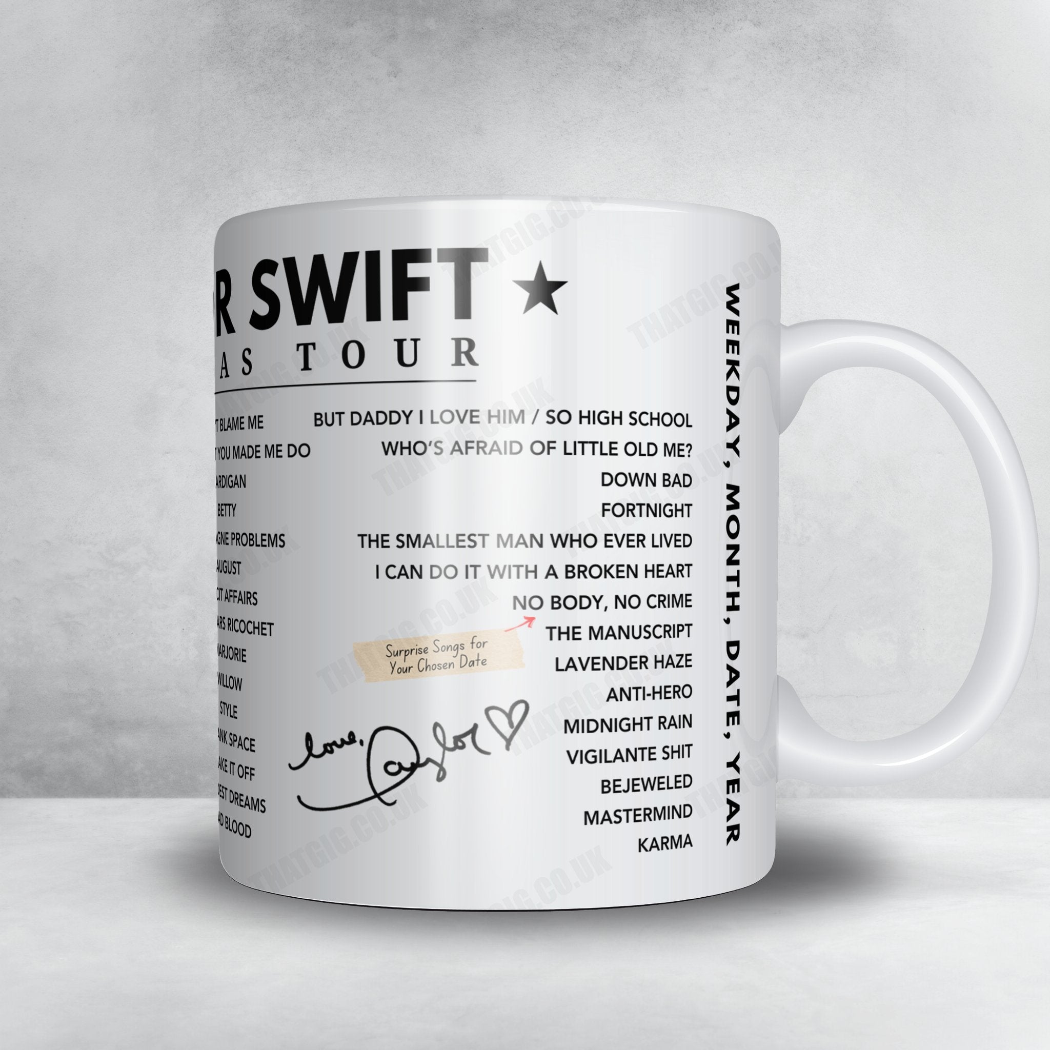Taylor Swift Setlist Poster - Veltins-Arena, Gelsenkirchen - July 18th, 2024