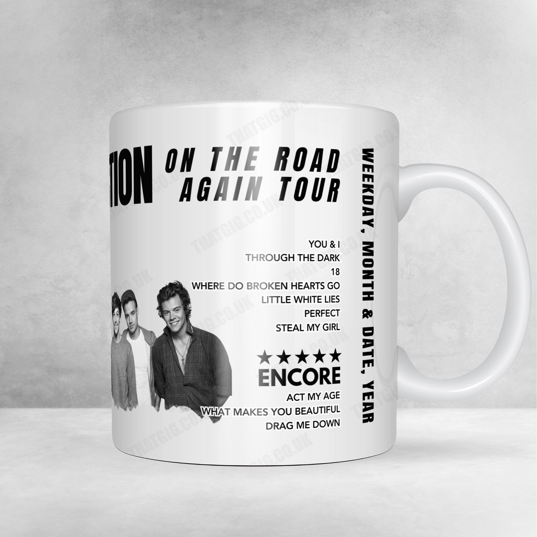 One Direction Setlist Mug - The SSE Hydro, Glasgow, Scotland - October 7th, 2015