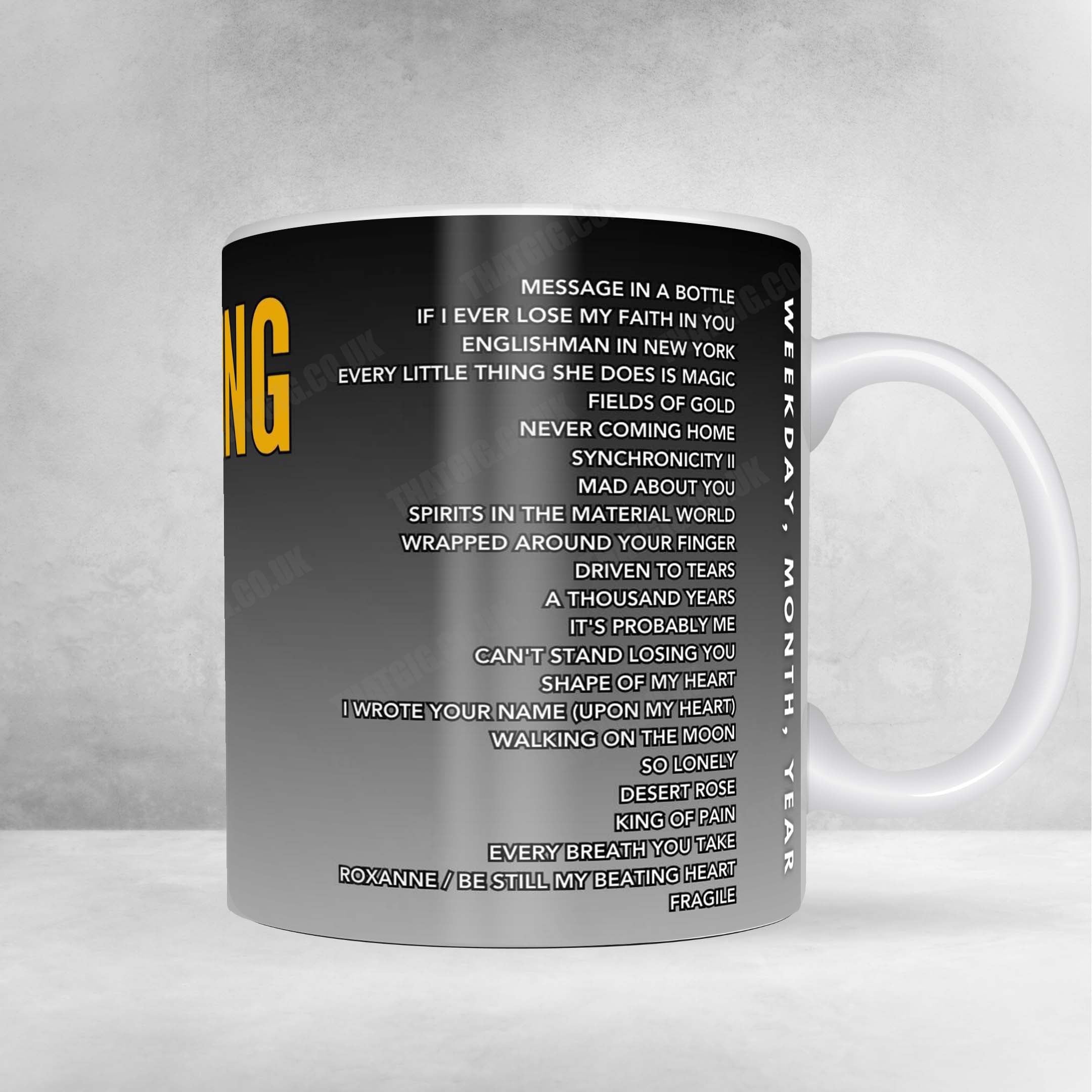 Sting Setlist Mug - Hard Rock Live, Wheatland - May 28th, 2025