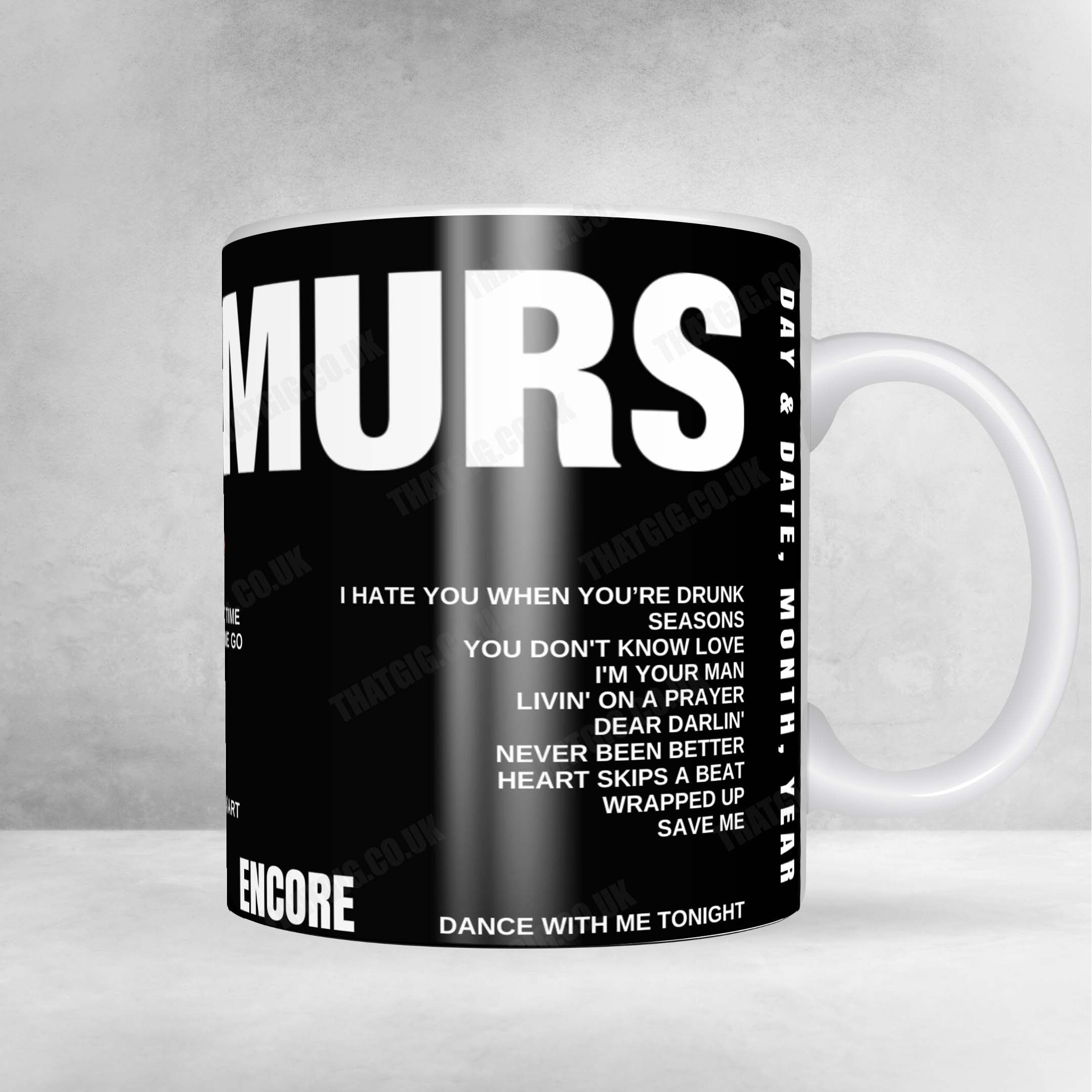 Olly Murs Setlist Mug - Utilita Arena Cardiff, Cardiff - May 13th, 2025