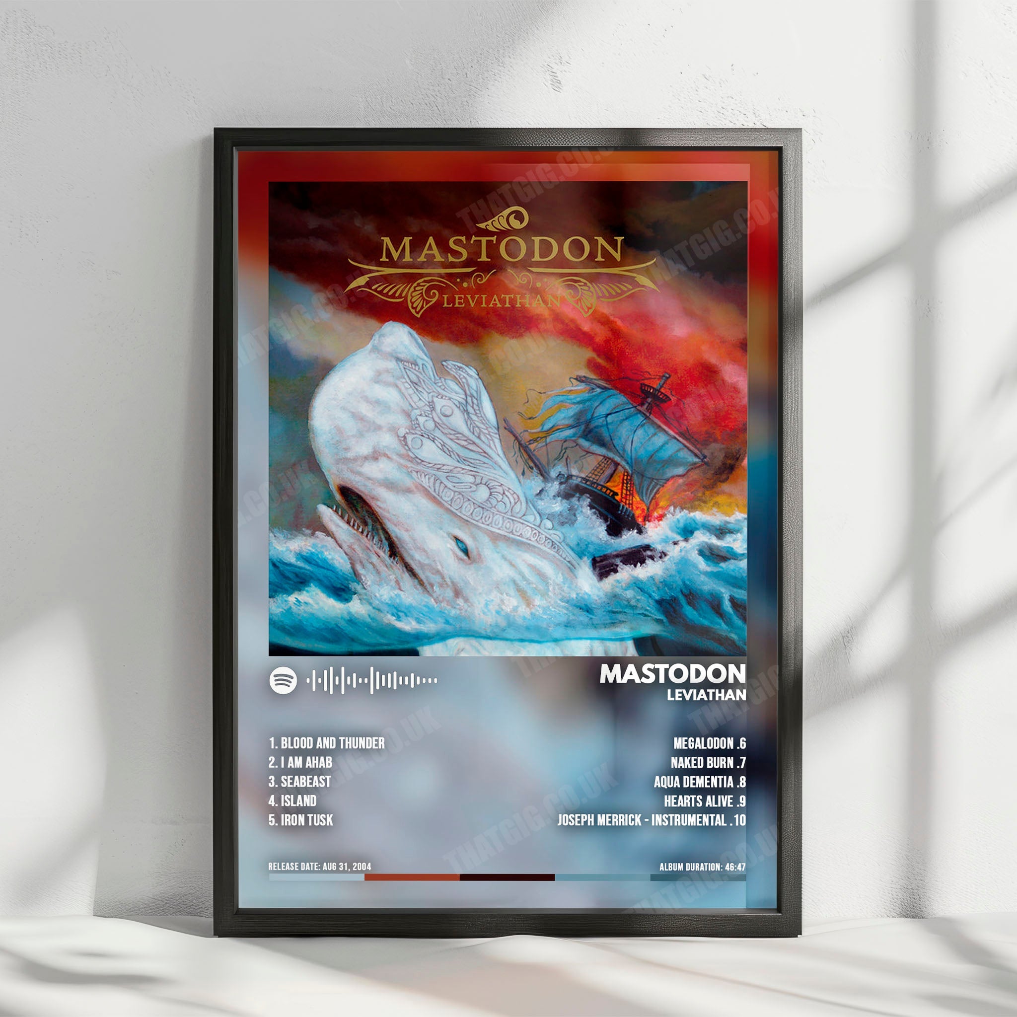 Mastodon "Leviathan" Album Cover Poster - with Complete Tracklist