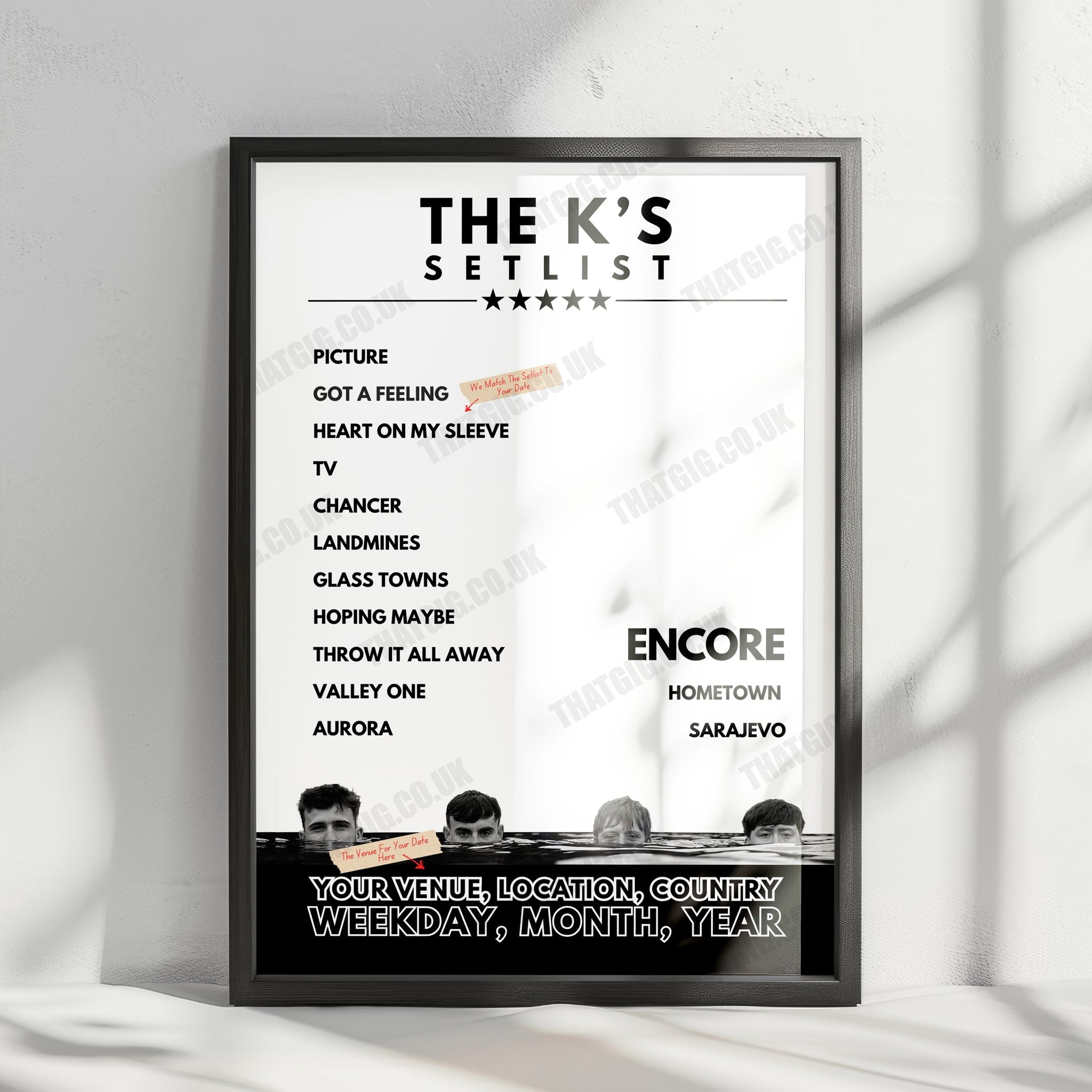 The K's Setlist Poster - Old Fire Station, Carlisle, England - November 14th, 2024