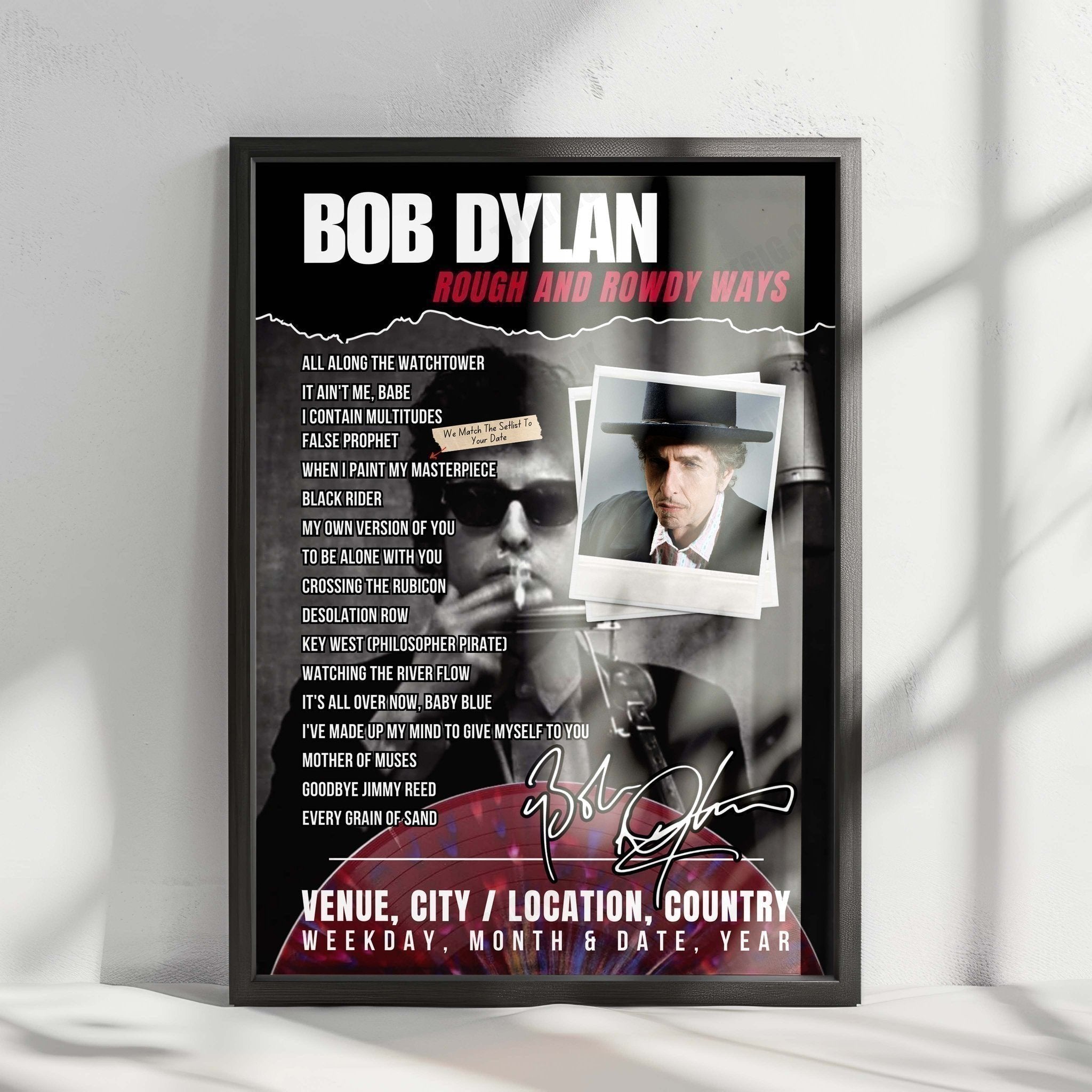 Bob Dylan Setlist Poster - Royal Albert Hall, London - November 13th, 2024